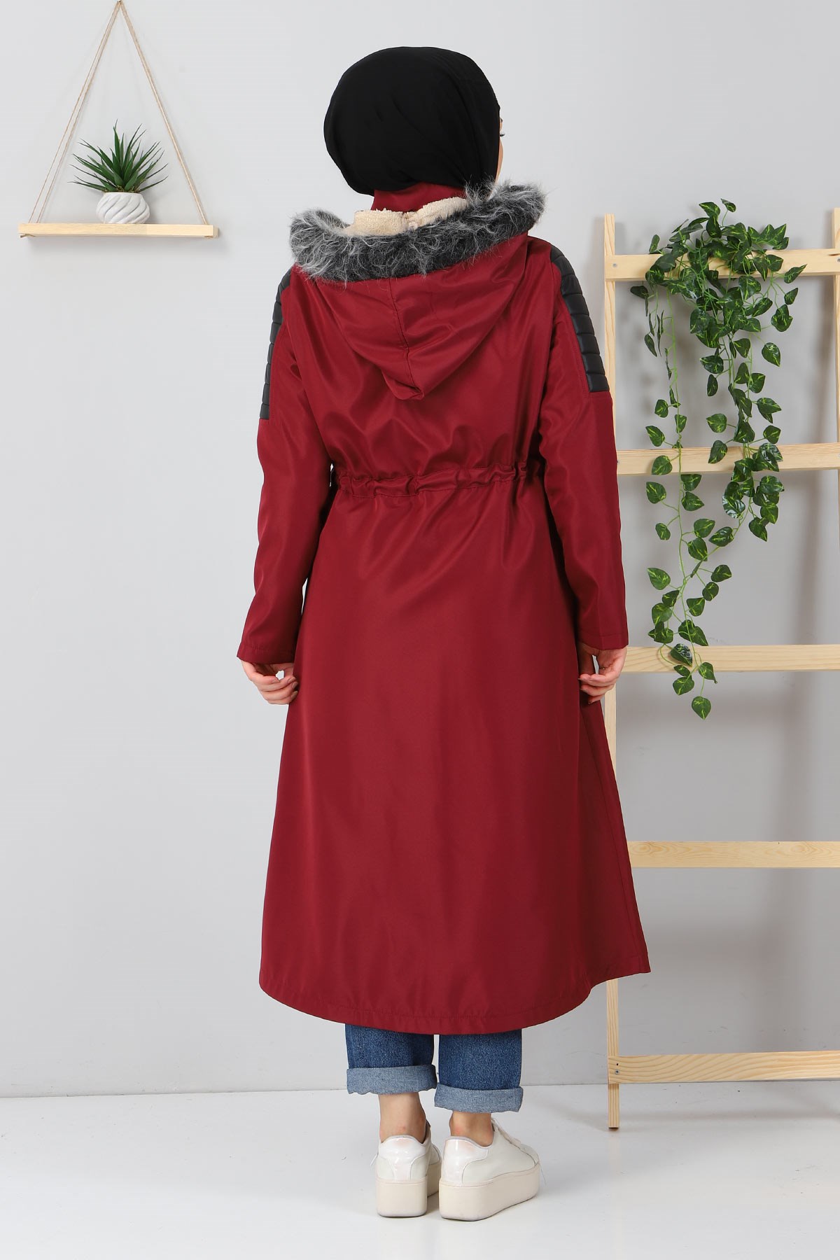 Garni Detaylı Mont Bordo 10384