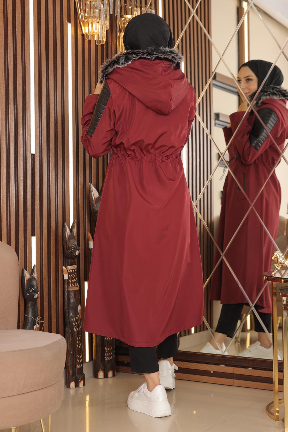 Garni Detaylı Mont Bordo 10385