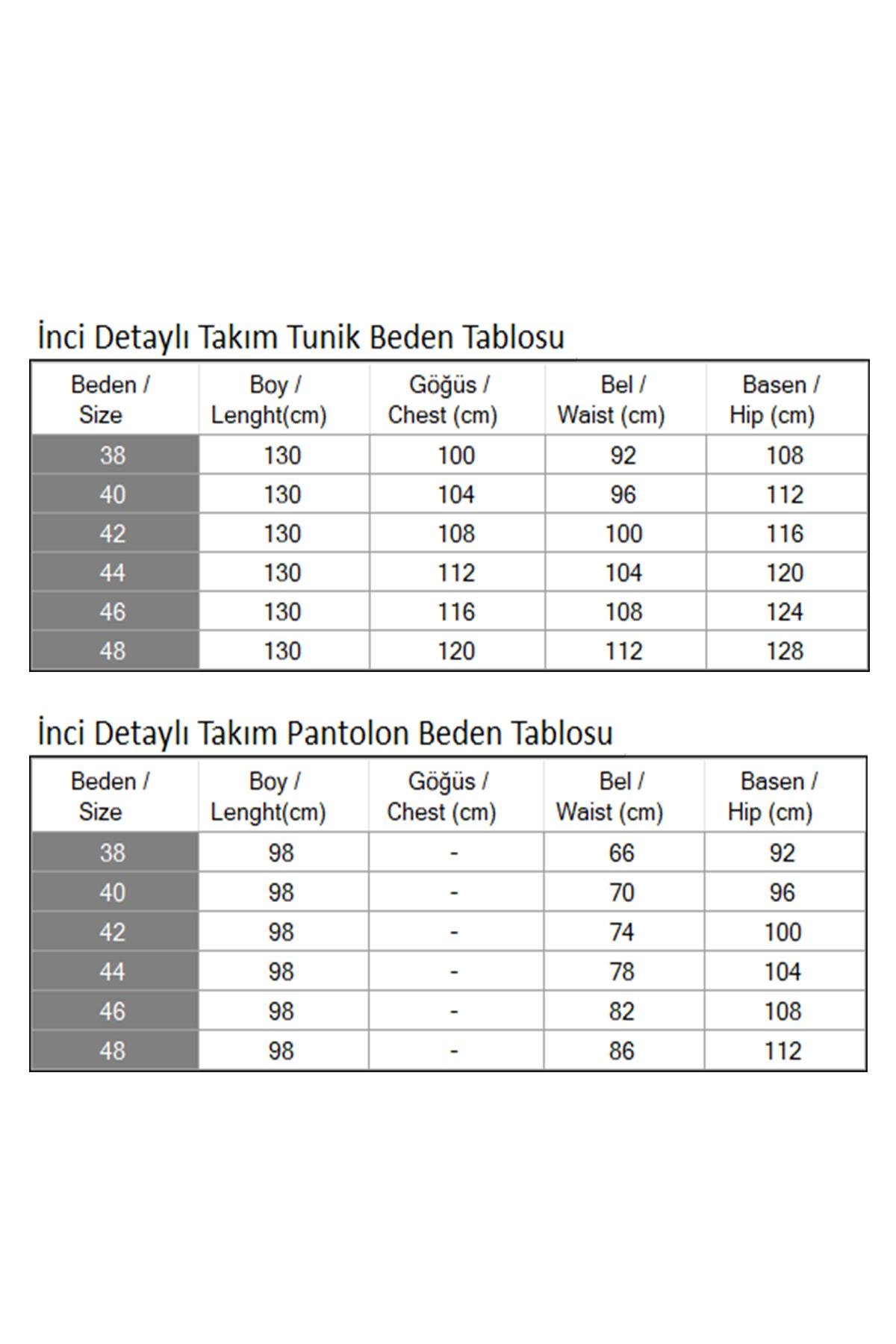 İnci Detaylı Takım Gül Kurusu 19360