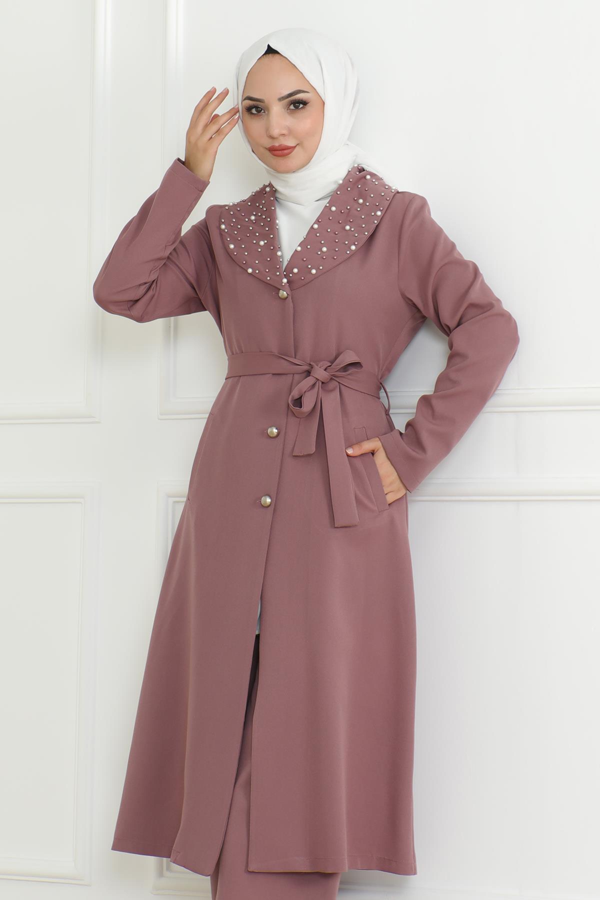 İnci Detaylı Takım Gül Kurusu Gül Kurusu MSW19216-3