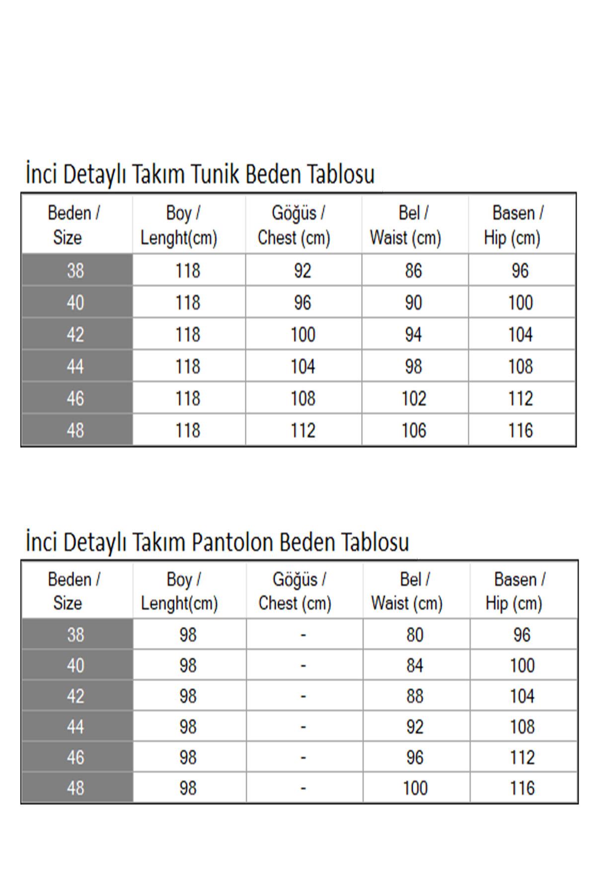 İnci Detaylı Takım Siyah 19216