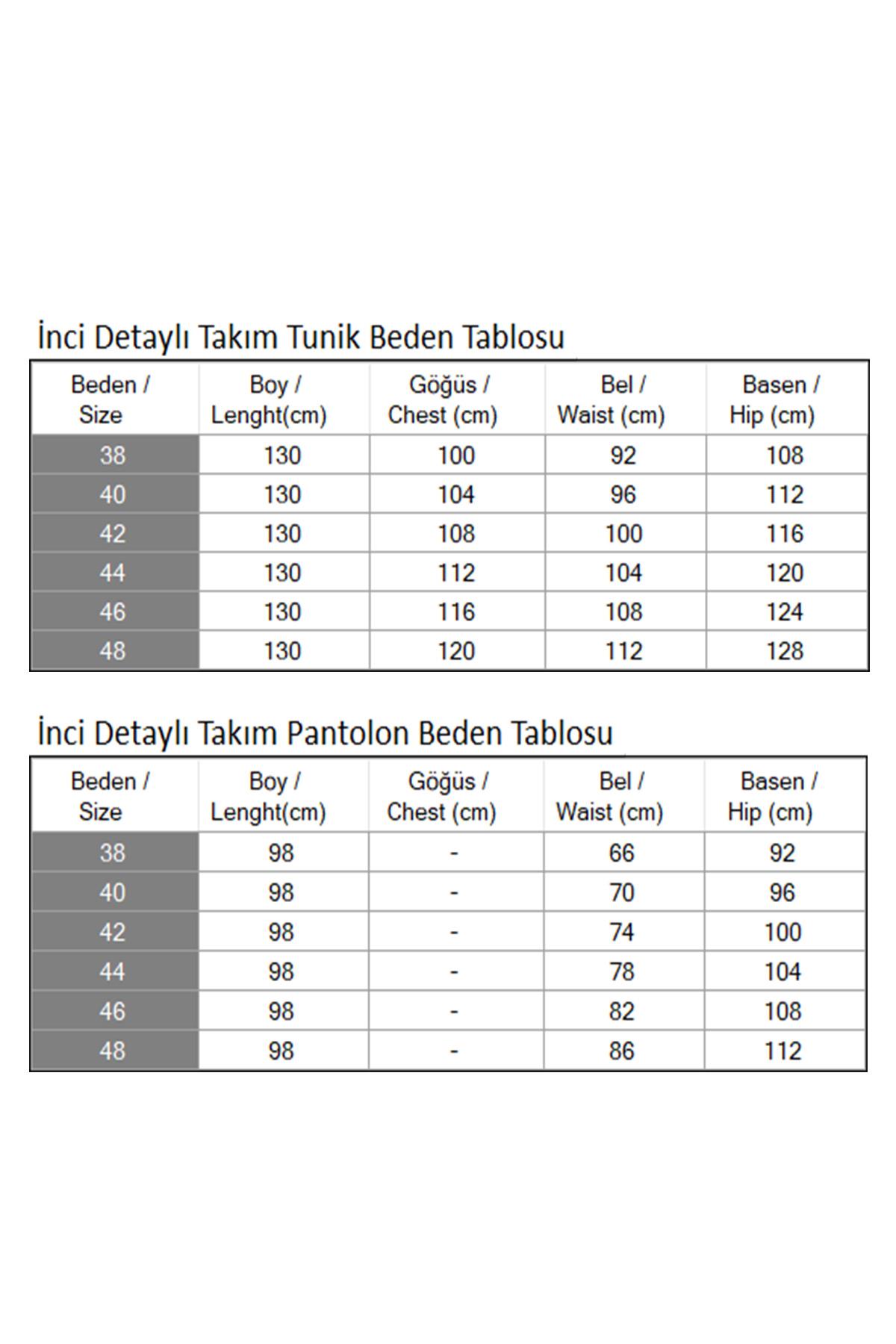 İnci Detaylı Takım Siyah 19360