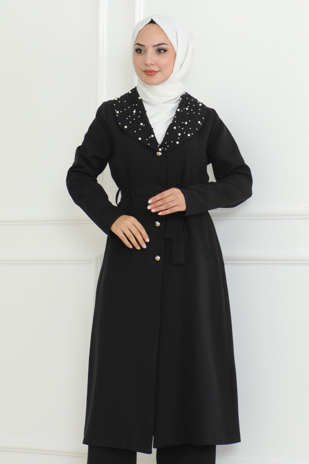 İnci Detaylı Takım Siyah Siyah MSW19216-1