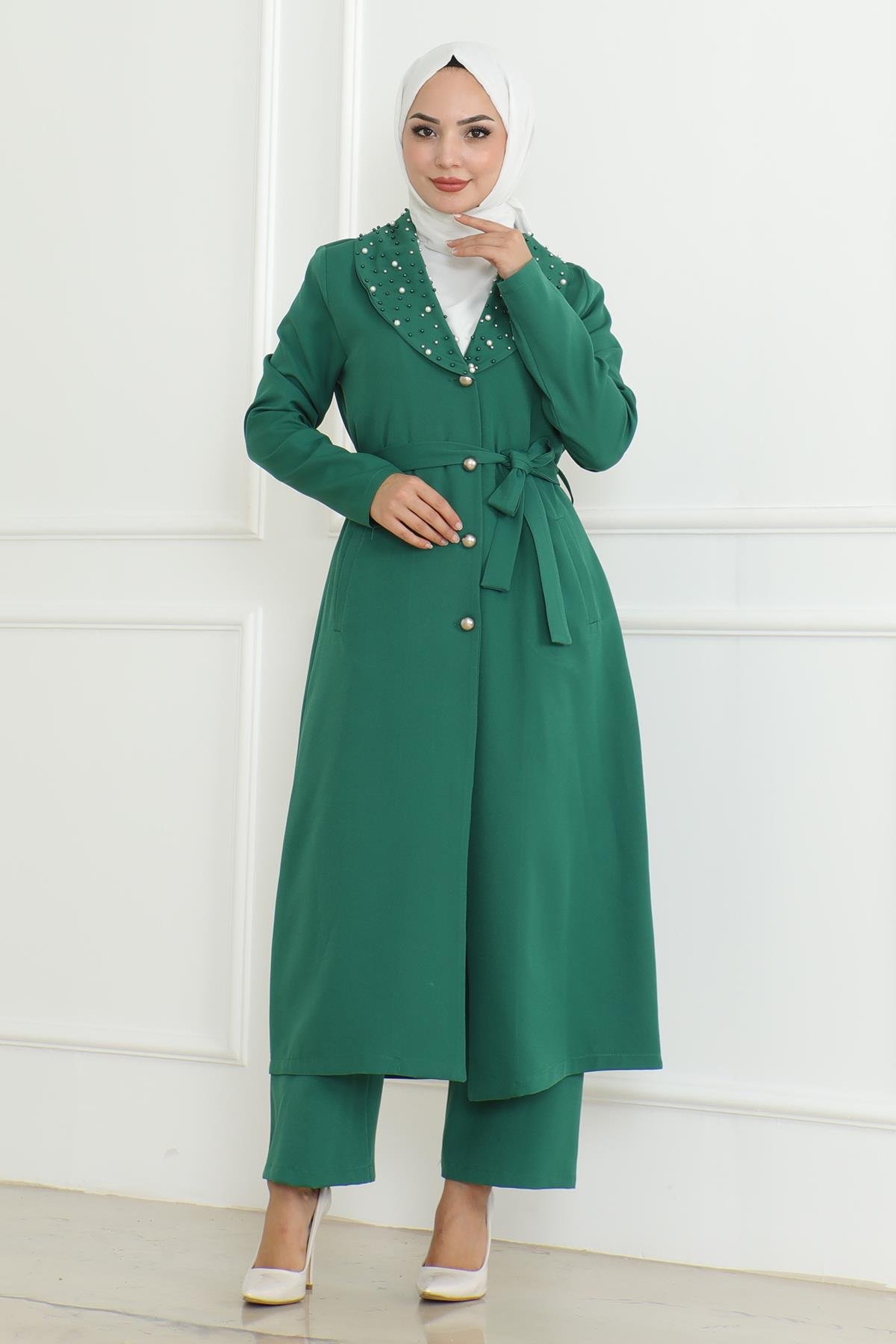 İnci Detaylı Takım Zümrüt Zümrüt MSW19216-4