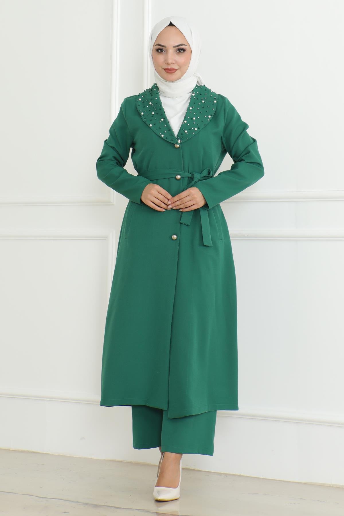 İnci Detaylı Takım Zümrüt Zümrüt MSW19216-4