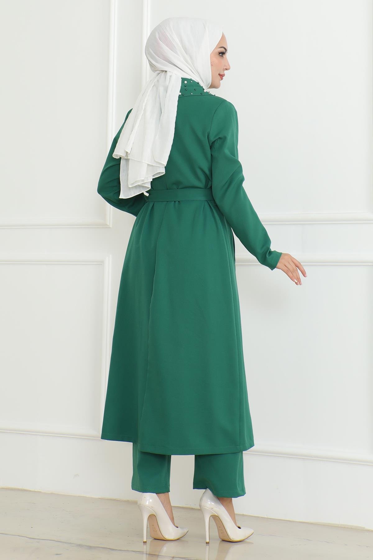 İnci Detaylı Takım Zümrüt Zümrüt MSW19216-4