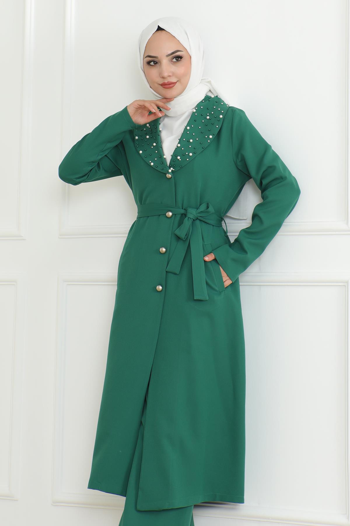 İnci Detaylı Takım Zümrüt Zümrüt MSW19216-4