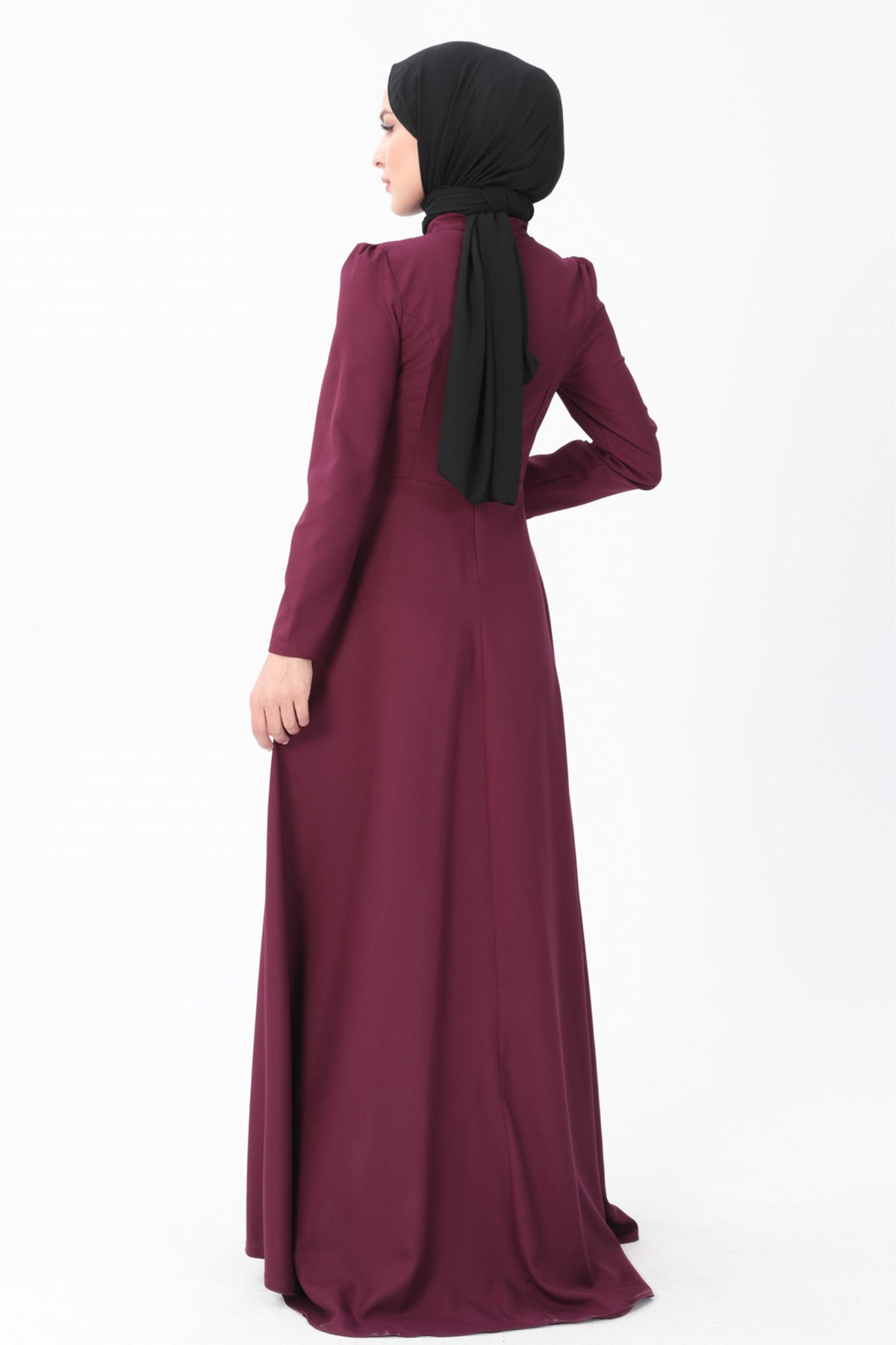 İncili Elbise Mürdüm 8352