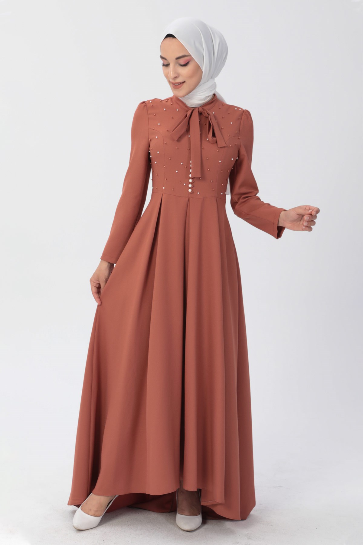 İncili Elbise Somon 8352