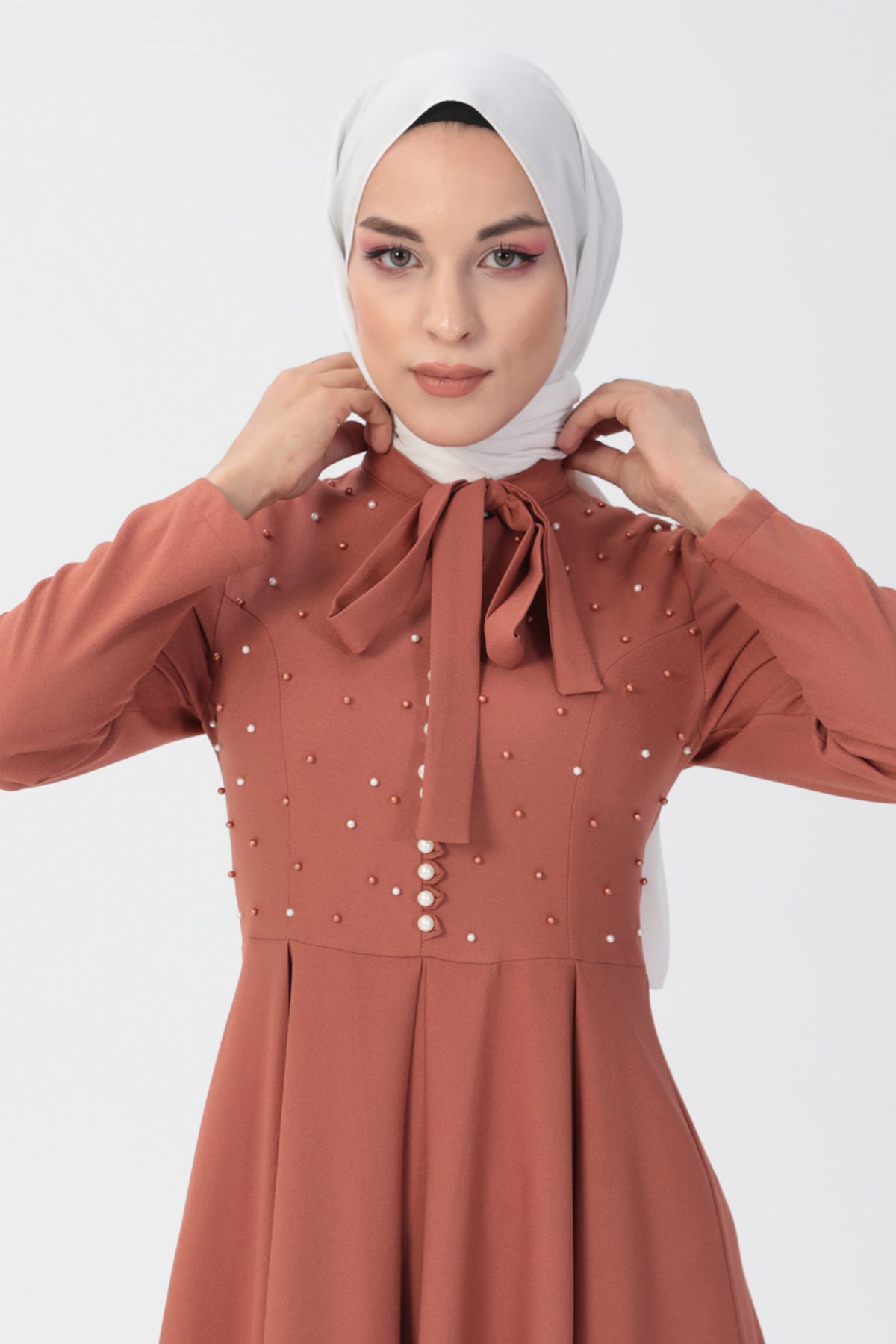 İncili Elbise Somon 8352