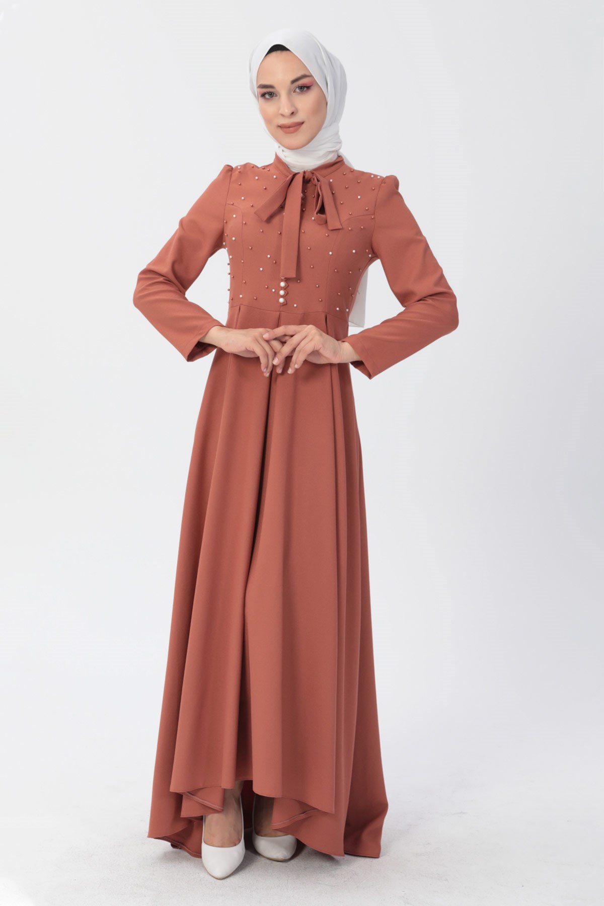 İncili Elbise Somon 8352