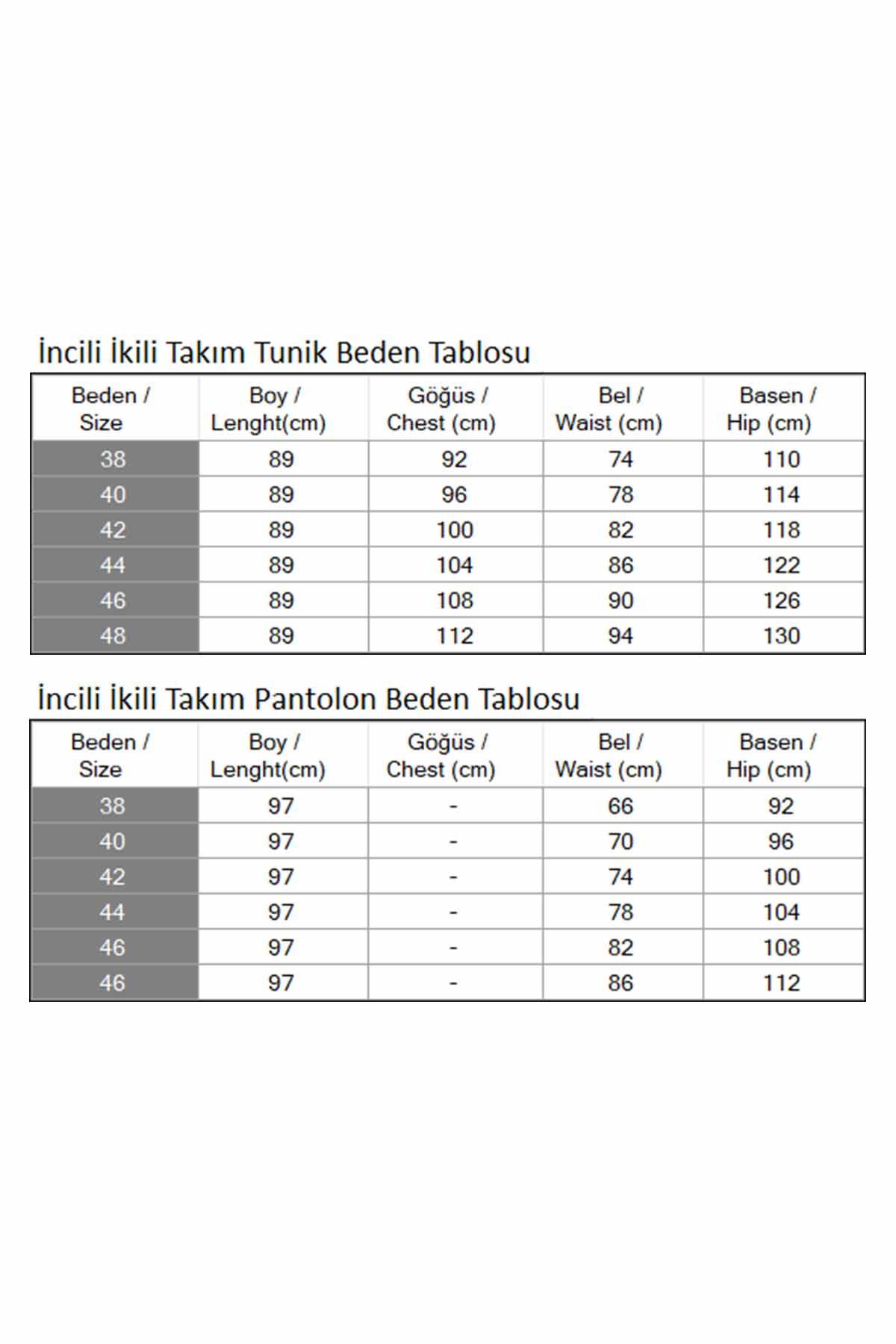 İncili İkili Takım İndigo 17801