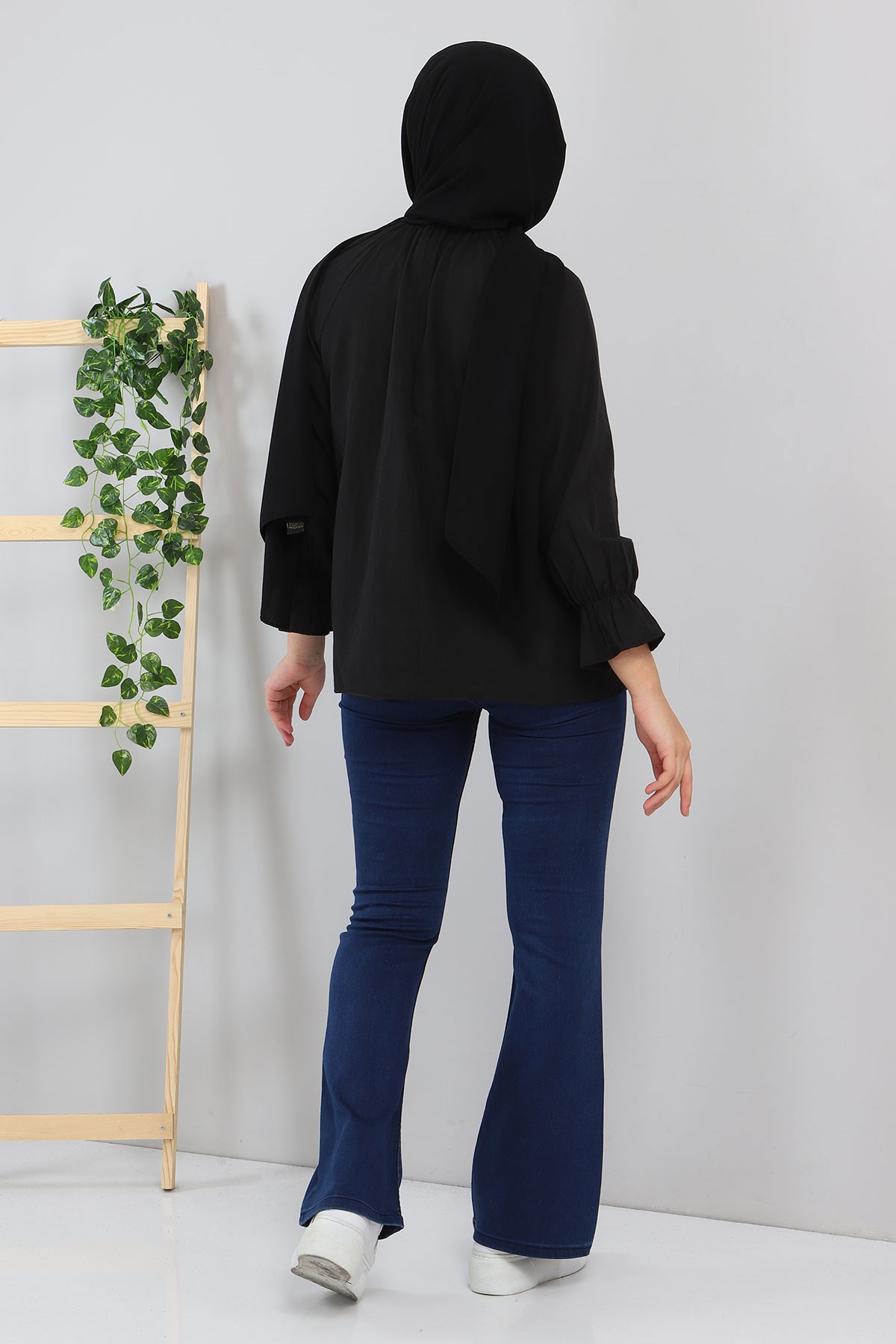 İspanyol Paça Kot Pantolon Mavi 6005