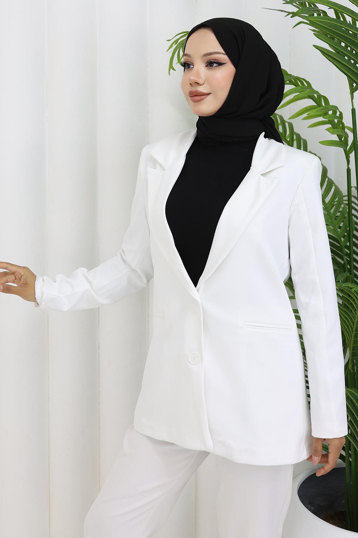 Kadın Ceket Beyaz 6146