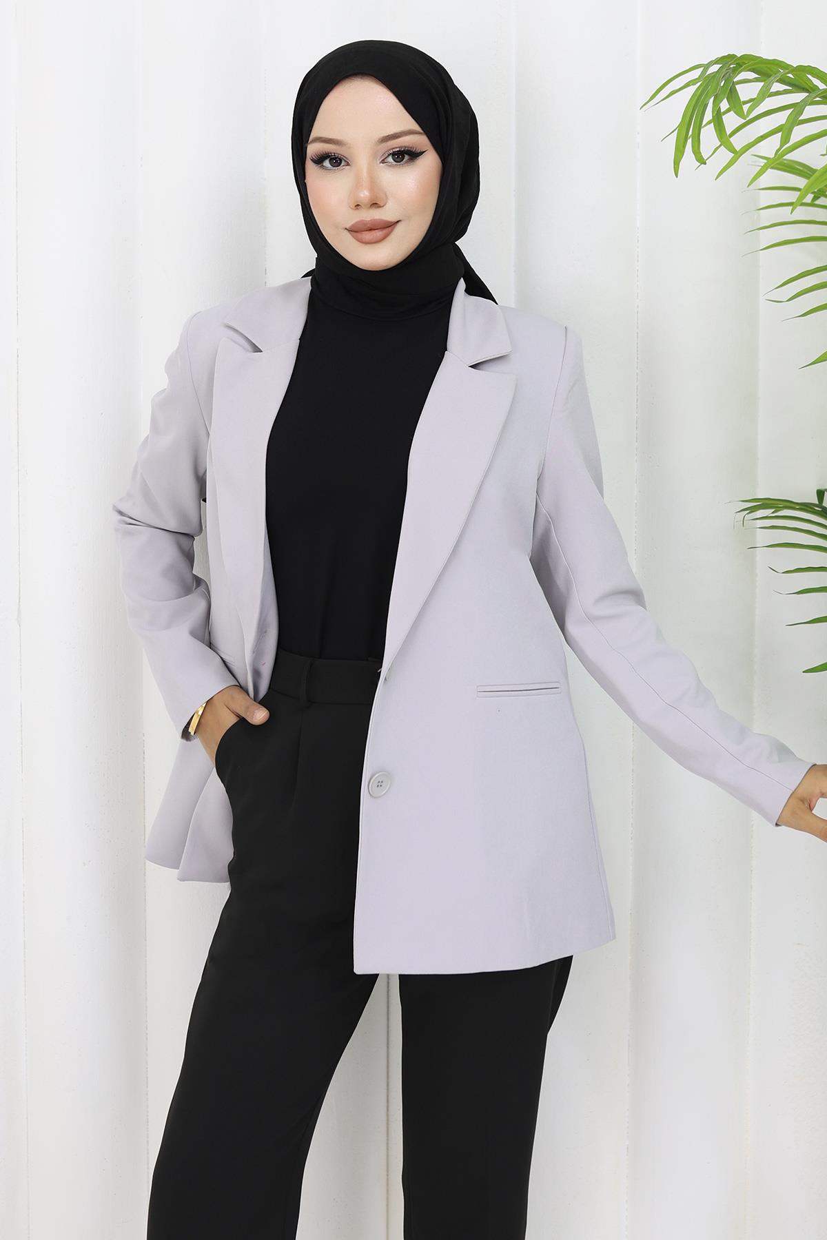 Kadın Ceket Gri 6146