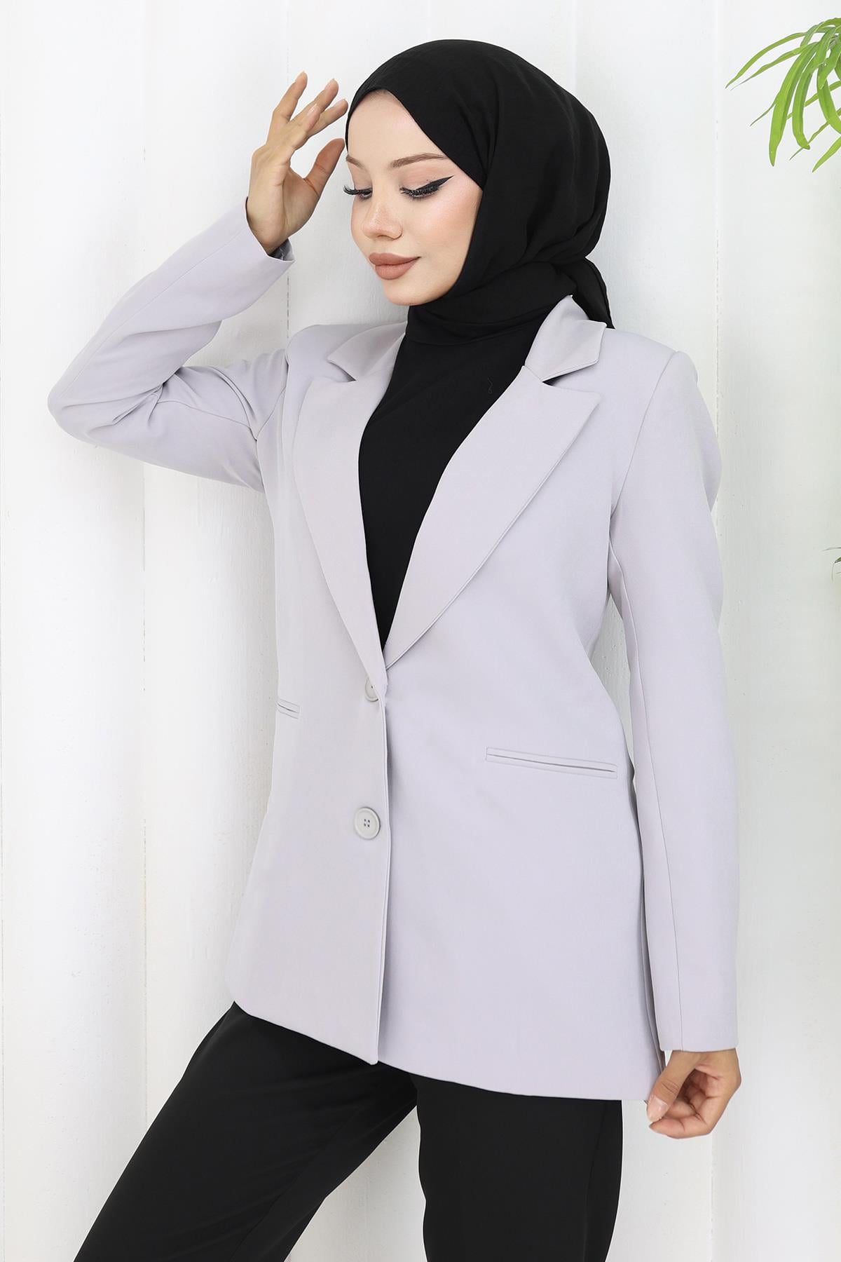 Kadın Ceket Gri 6146