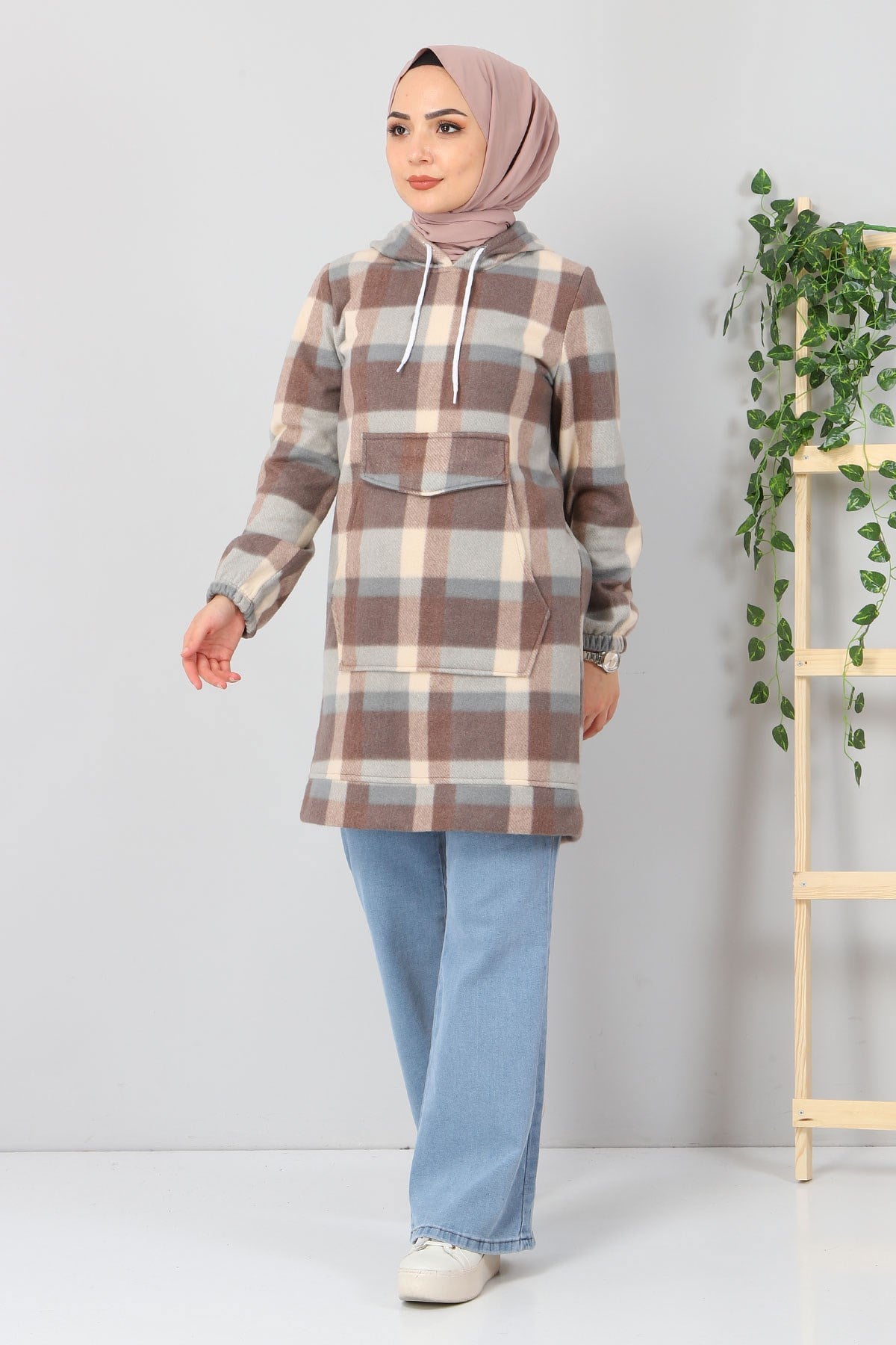 Kanguru Cepli Polar Sweatshirt Kahverengi 10801