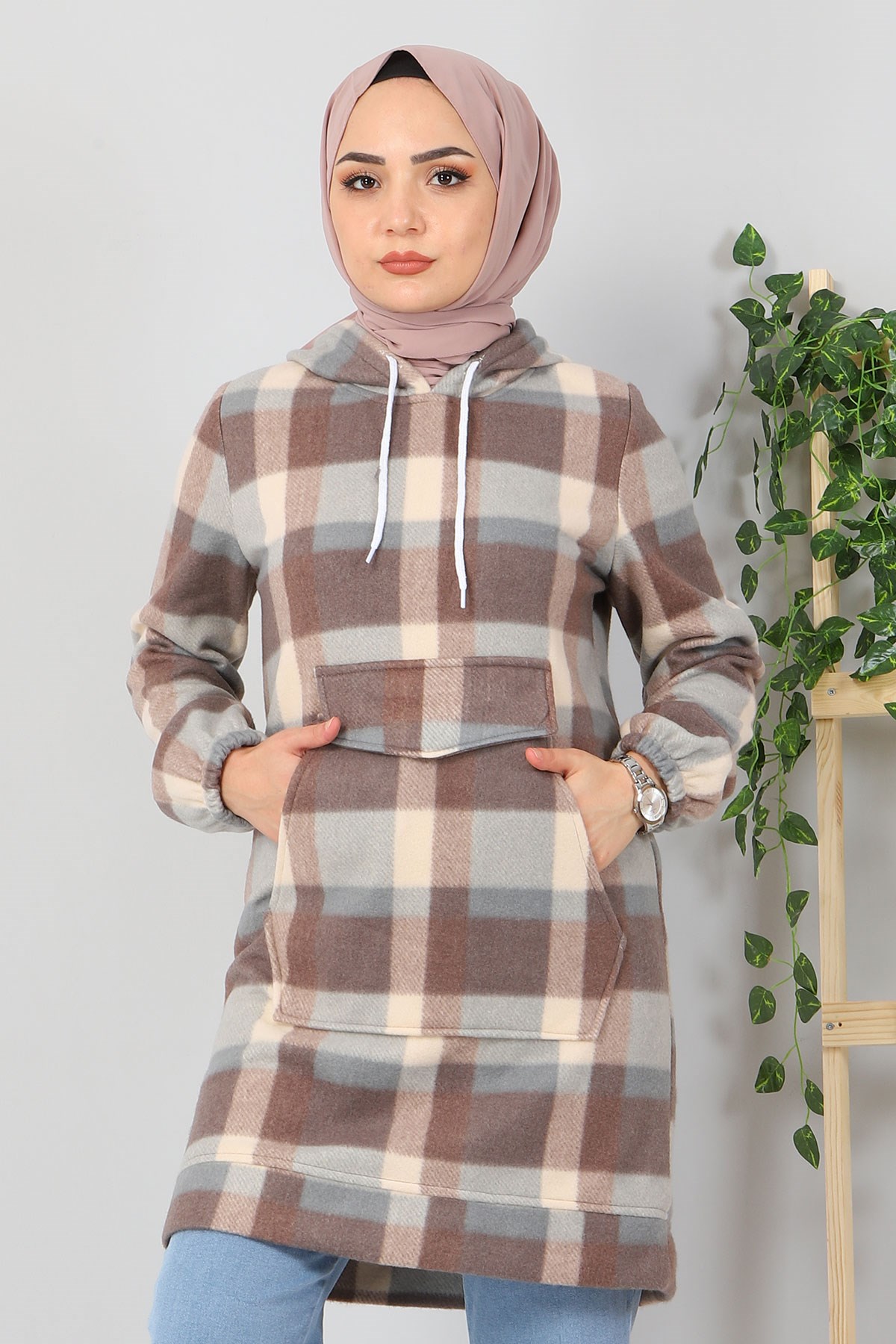 Kanguru Cepli Polar Sweatshirt Kahverengi 10801