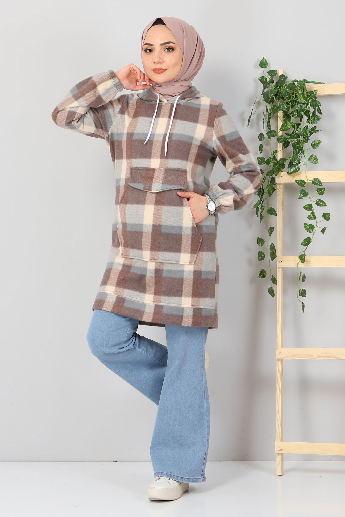 Kanguru Cepli Polar Sweatshirt Kahverengi 10801