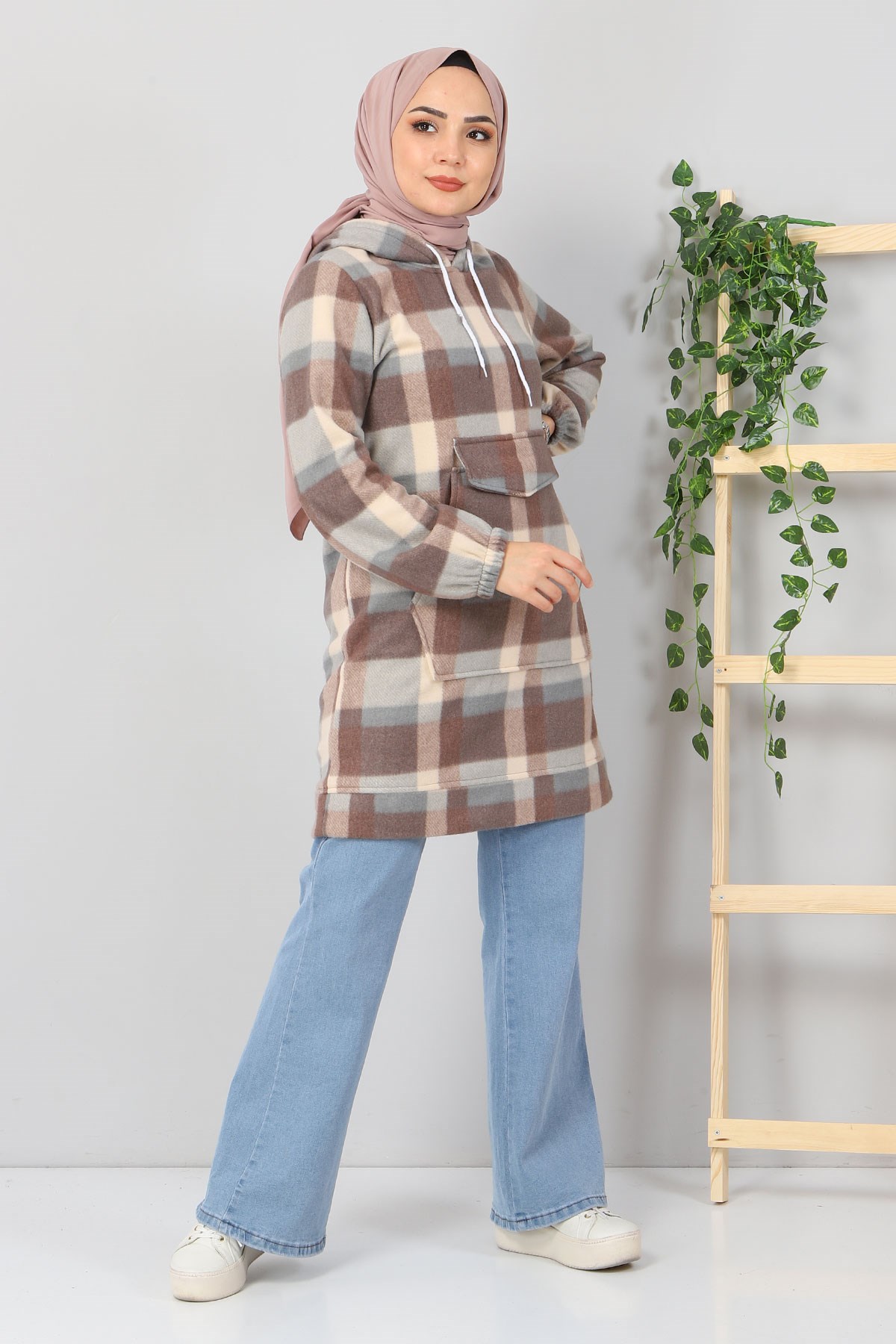 Kanguru Cepli Polar Sweatshirt Kahverengi 10801
