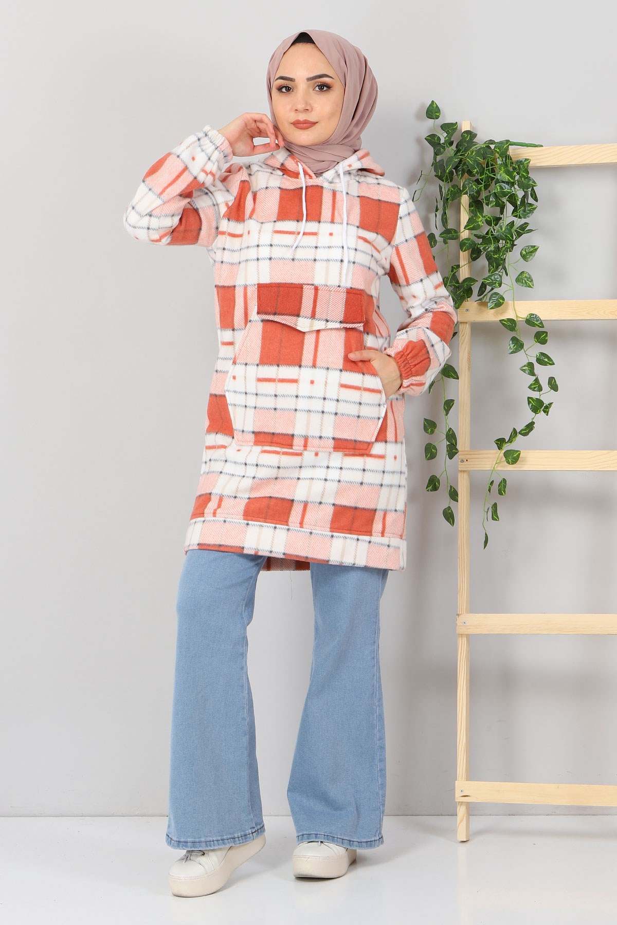 Kanguru Cepli Polar Sweatshirt Kiremit 10801