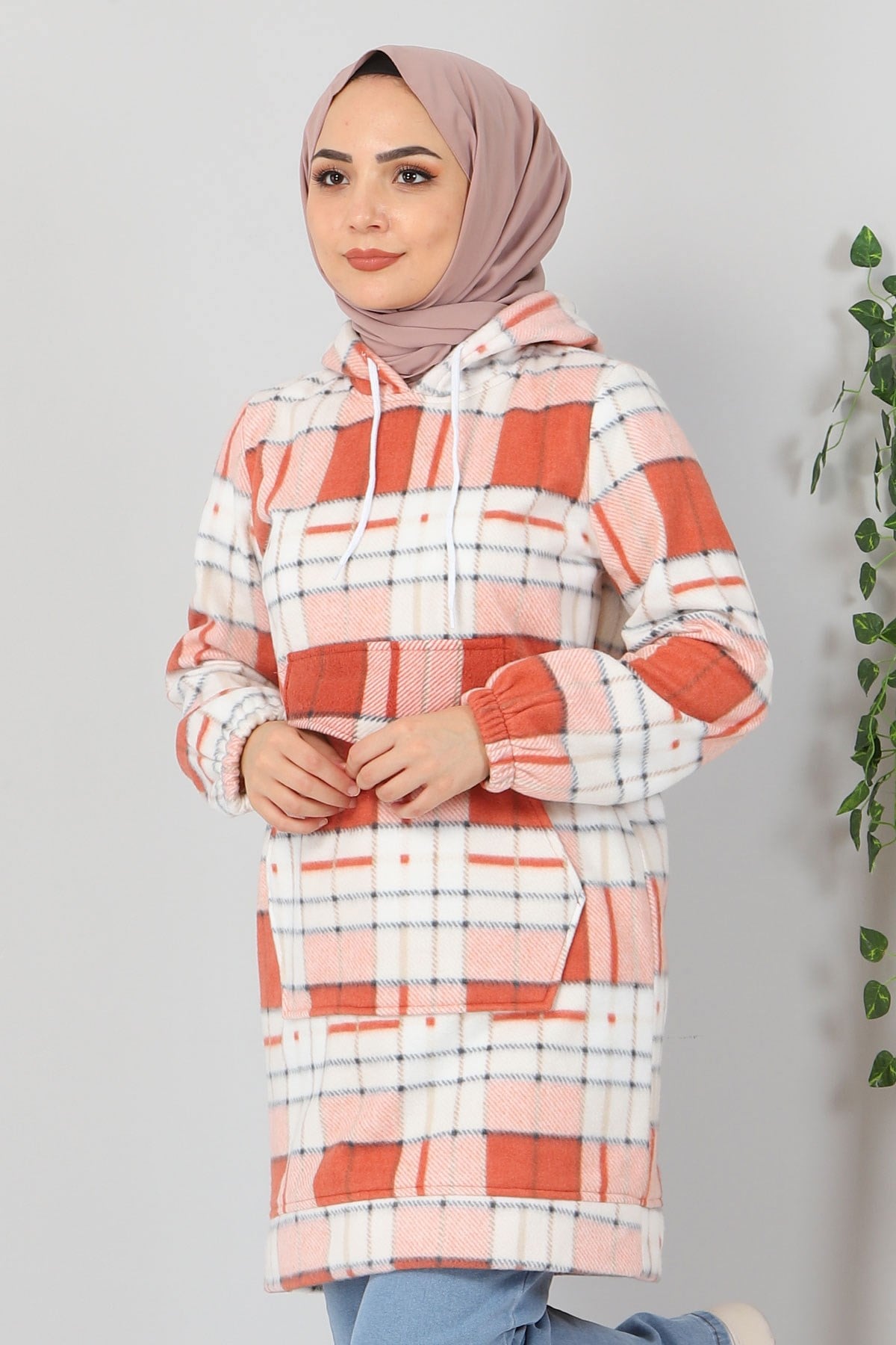 Kanguru Cepli Polar Sweatshirt Kiremit 10801