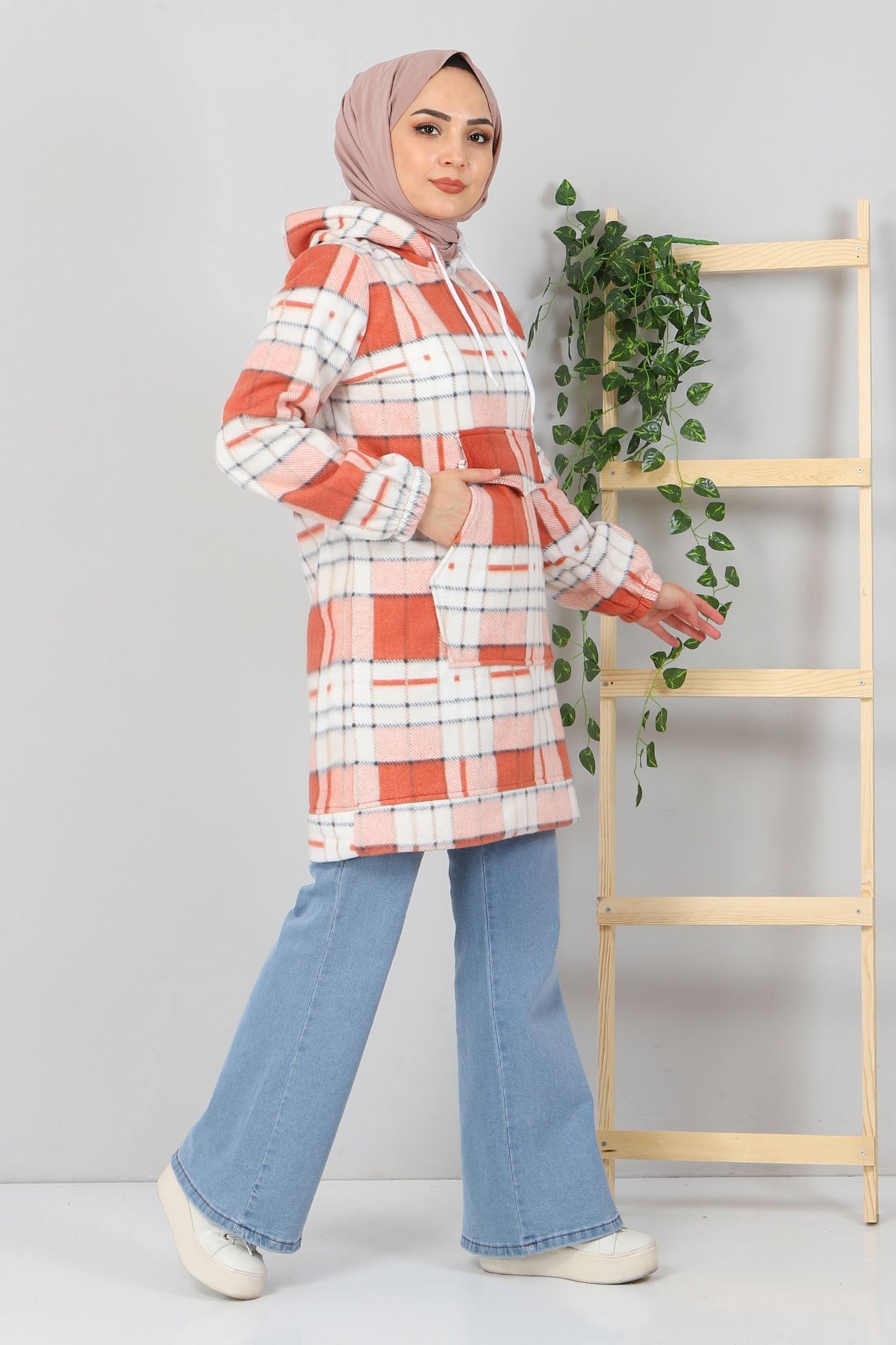 Kanguru Cepli Polar Sweatshirt Kiremit 10801