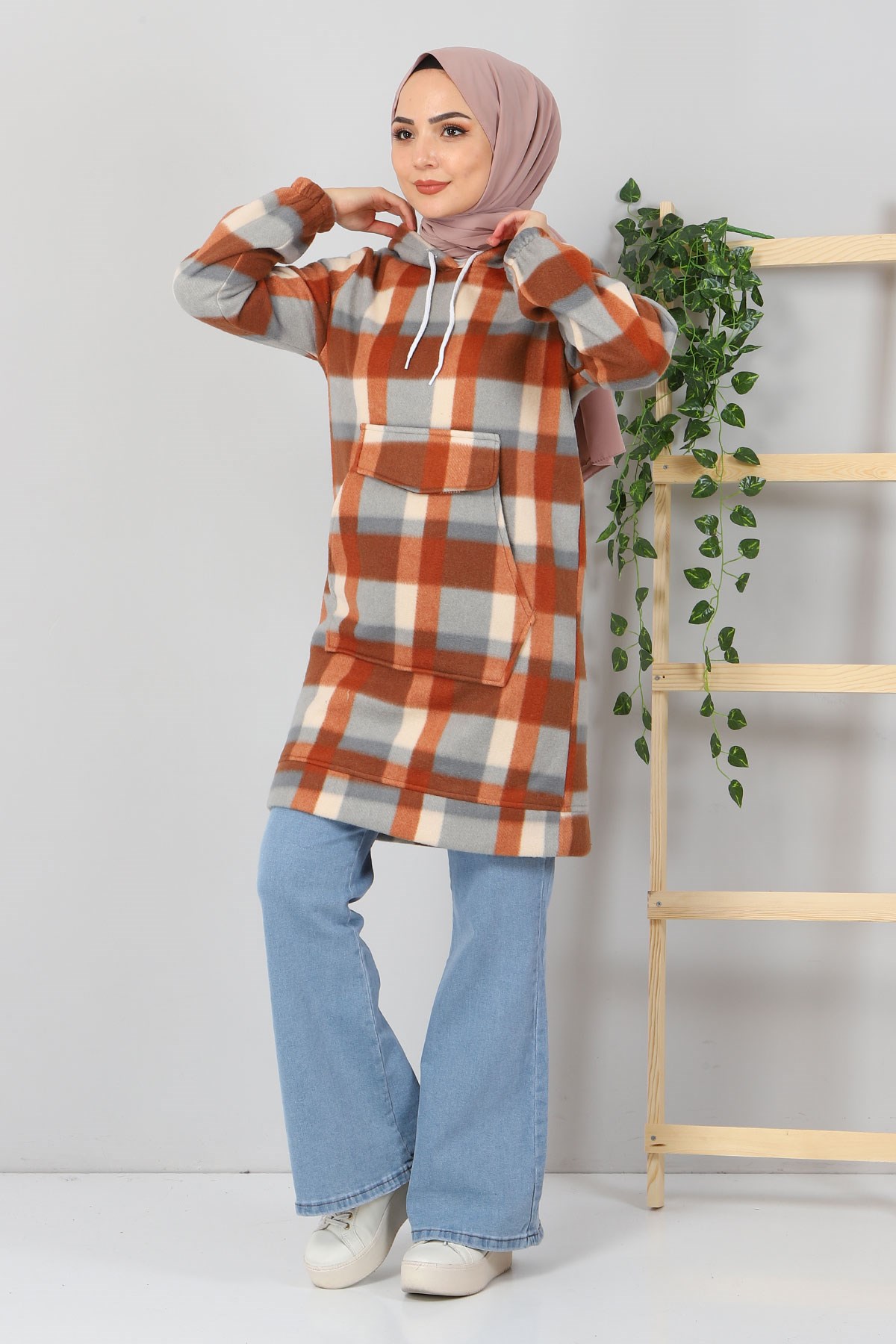 Kanguru Cepli Polar Sweatshirt Taba 10801
