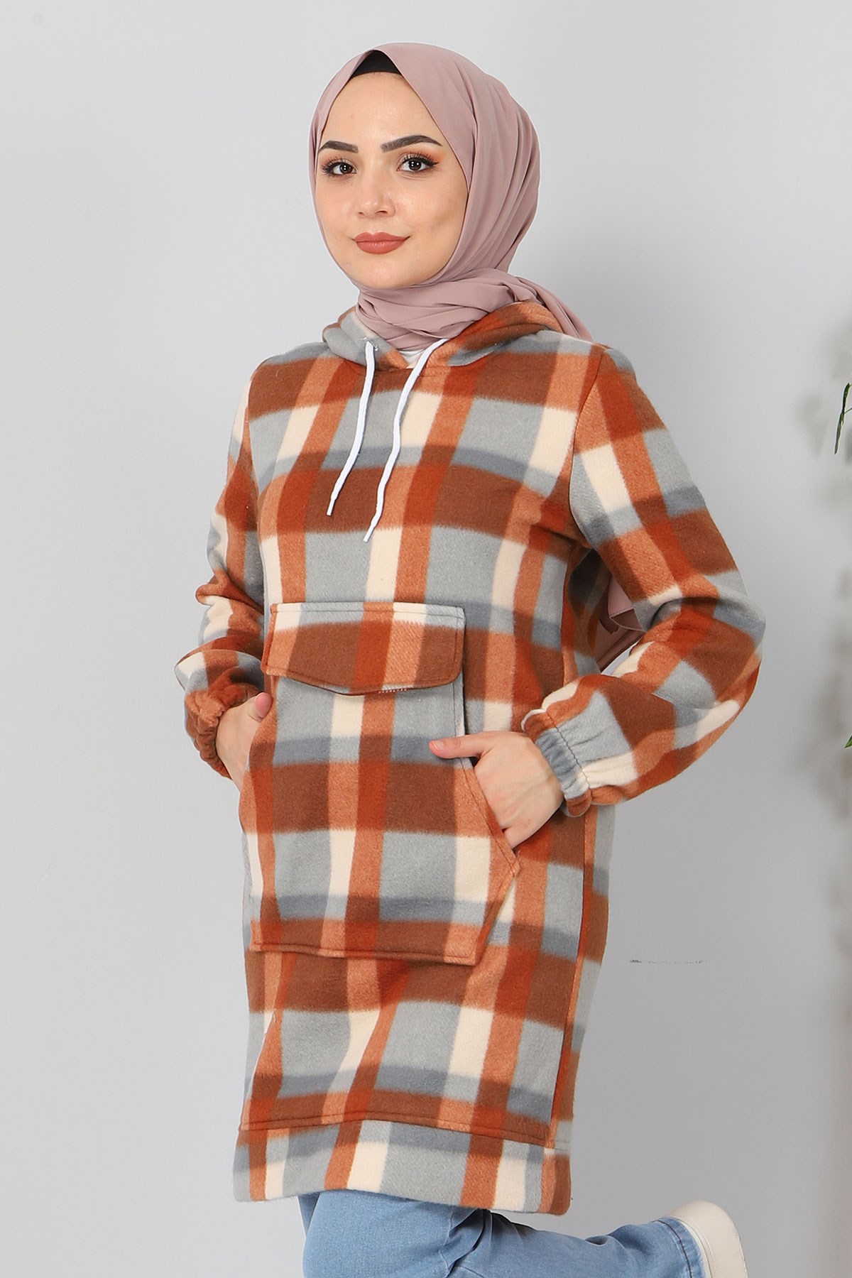 Kanguru Cepli Polar Sweatshirt Taba 10801