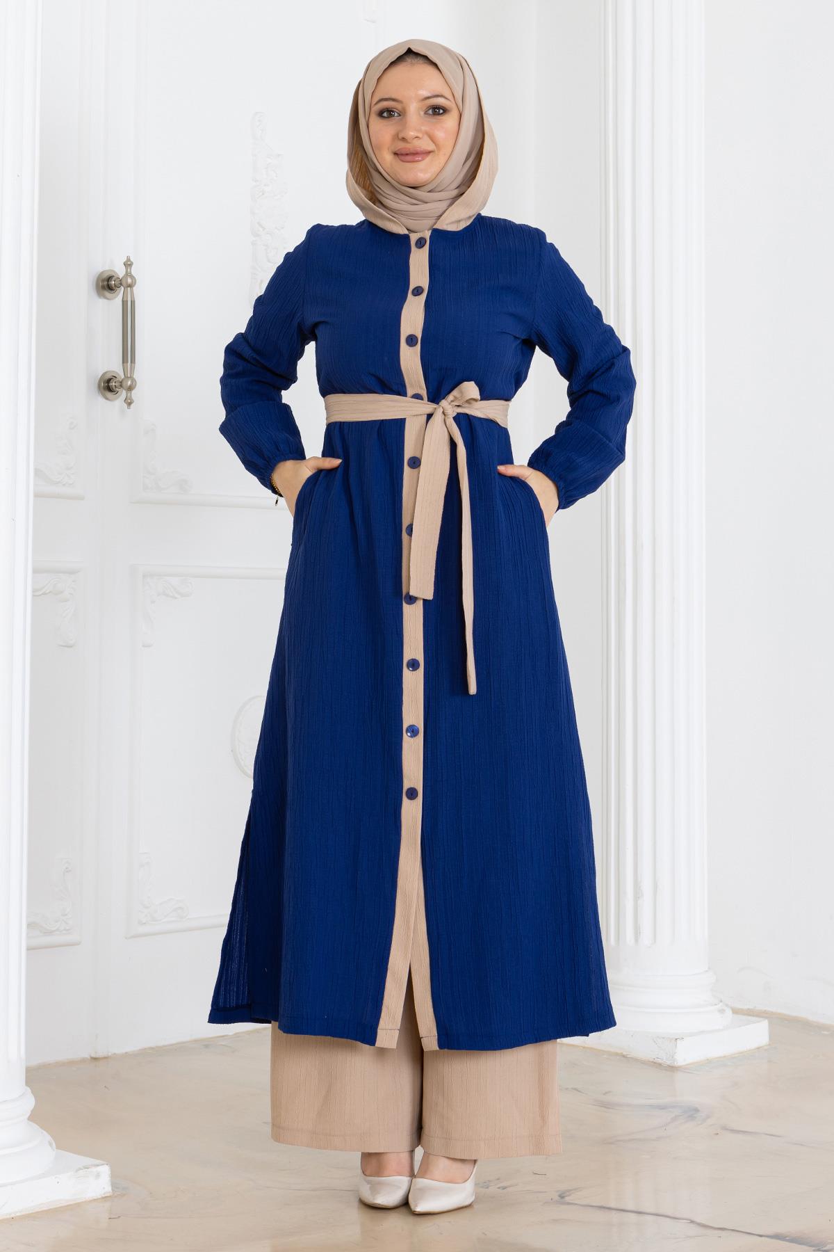 Kapşonlu Düğmeli Takım İndigo İndigo MSW19238-3