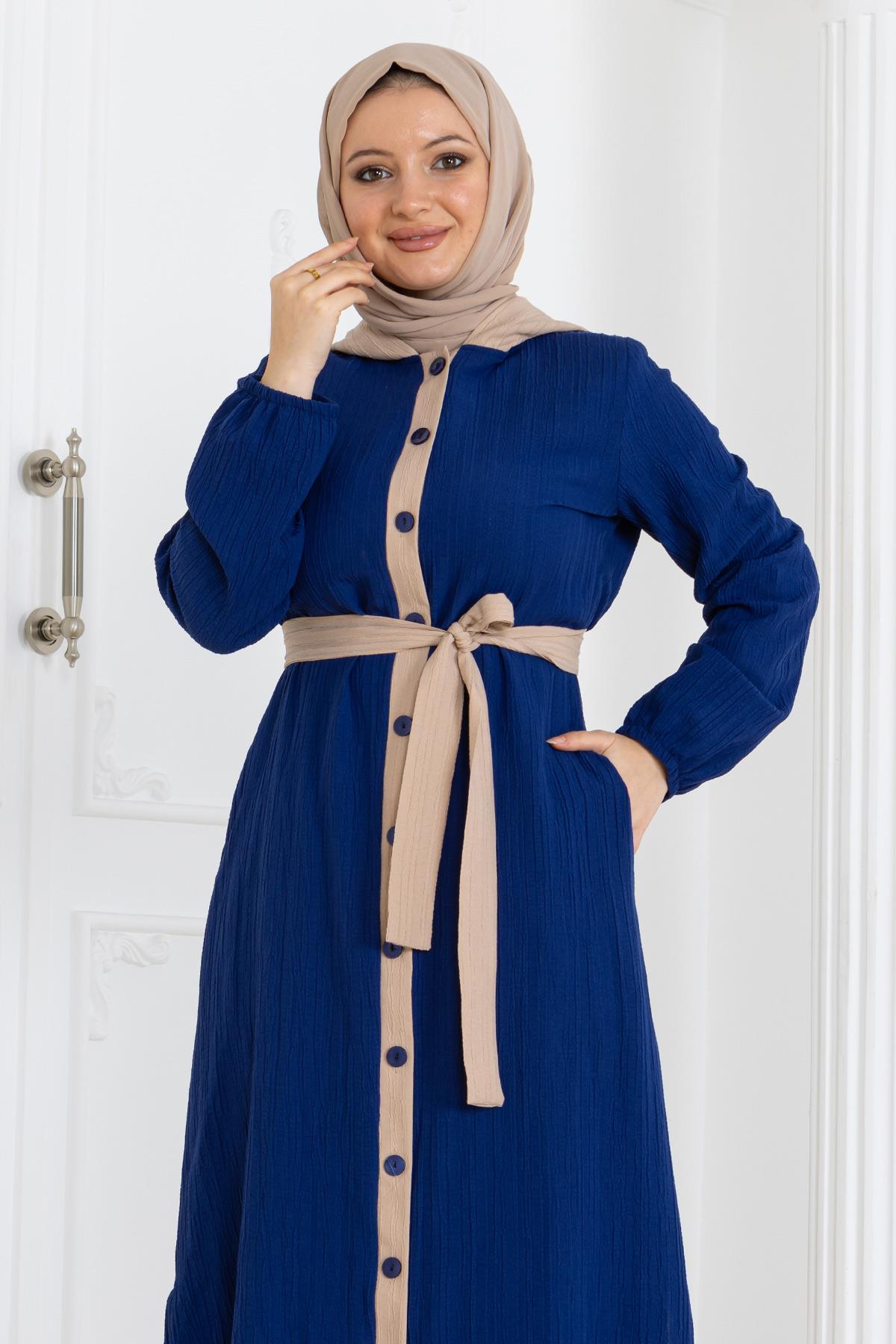 Kapşonlu Düğmeli Takım İndigo İndigo MSW19238-3