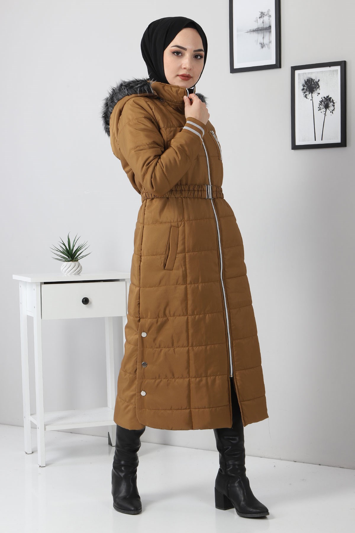 Kapşonlu Kapitone Mont Taba 10600
