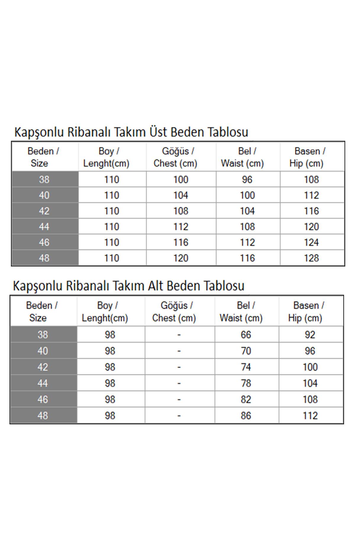 Kapşonlu Ribanalı Takım Mor 19196