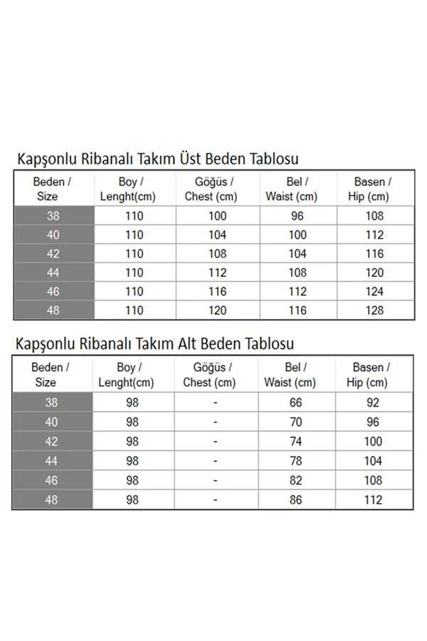 Kapşonlu Ribanalı Takım Mor Mor MSW19196-3