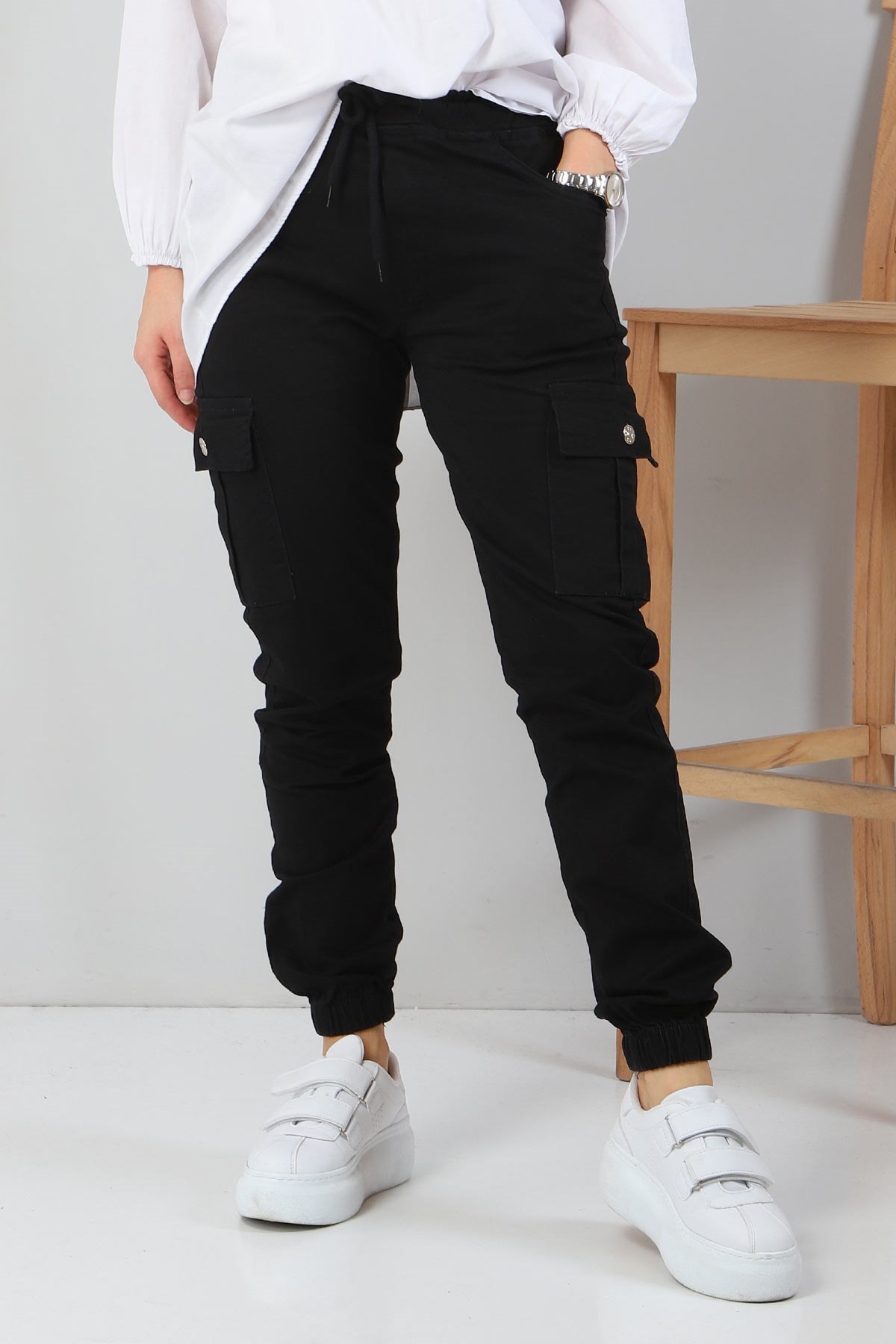 Kargo Cepli Pantolon Siyah 6001