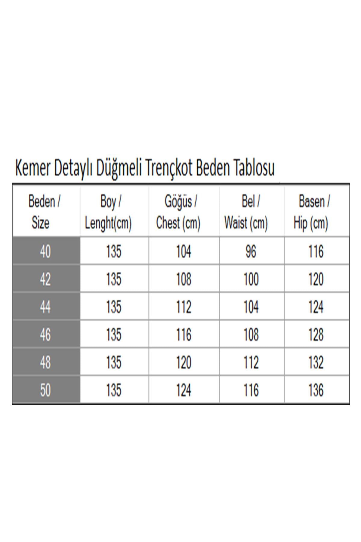 Kemer Detaylı Düğmeli Trençkot Siyah 19301