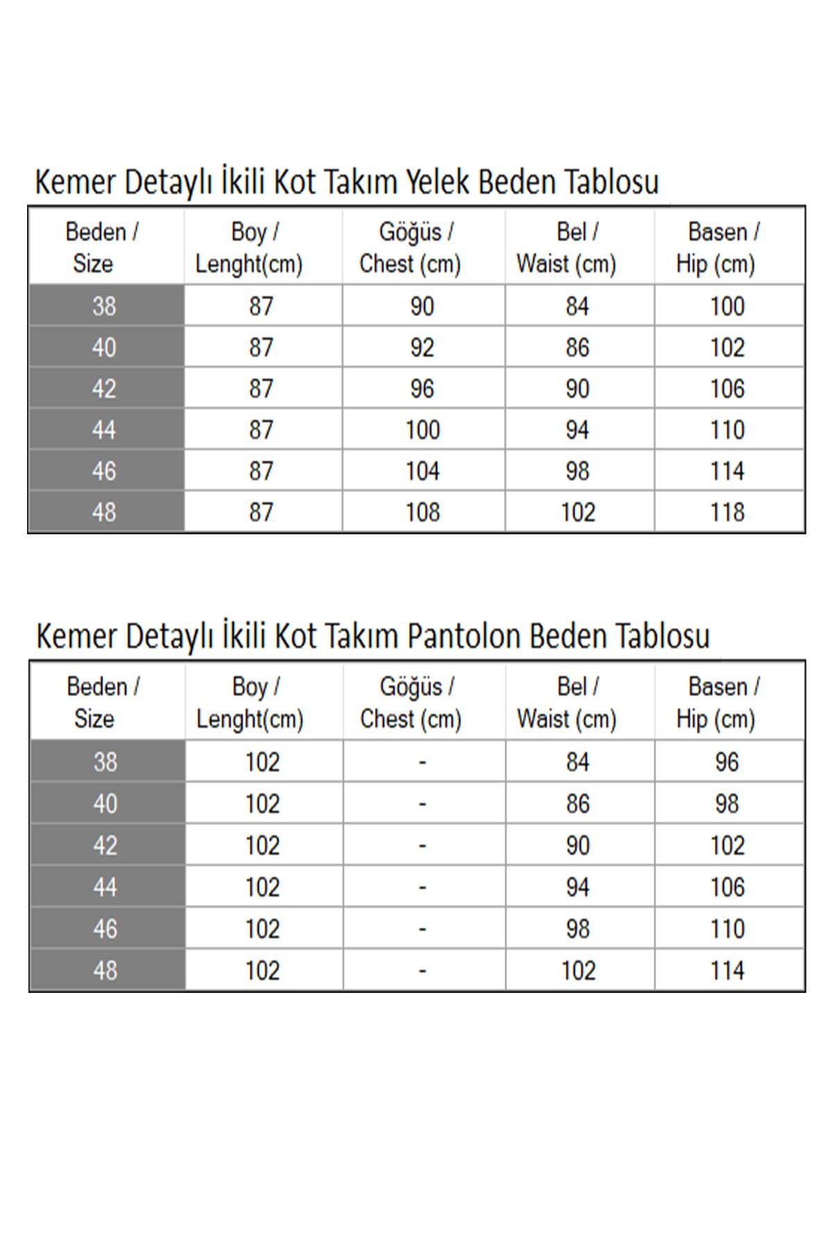 Kemer Detaylı İkili Takım Açık Kot 19232
