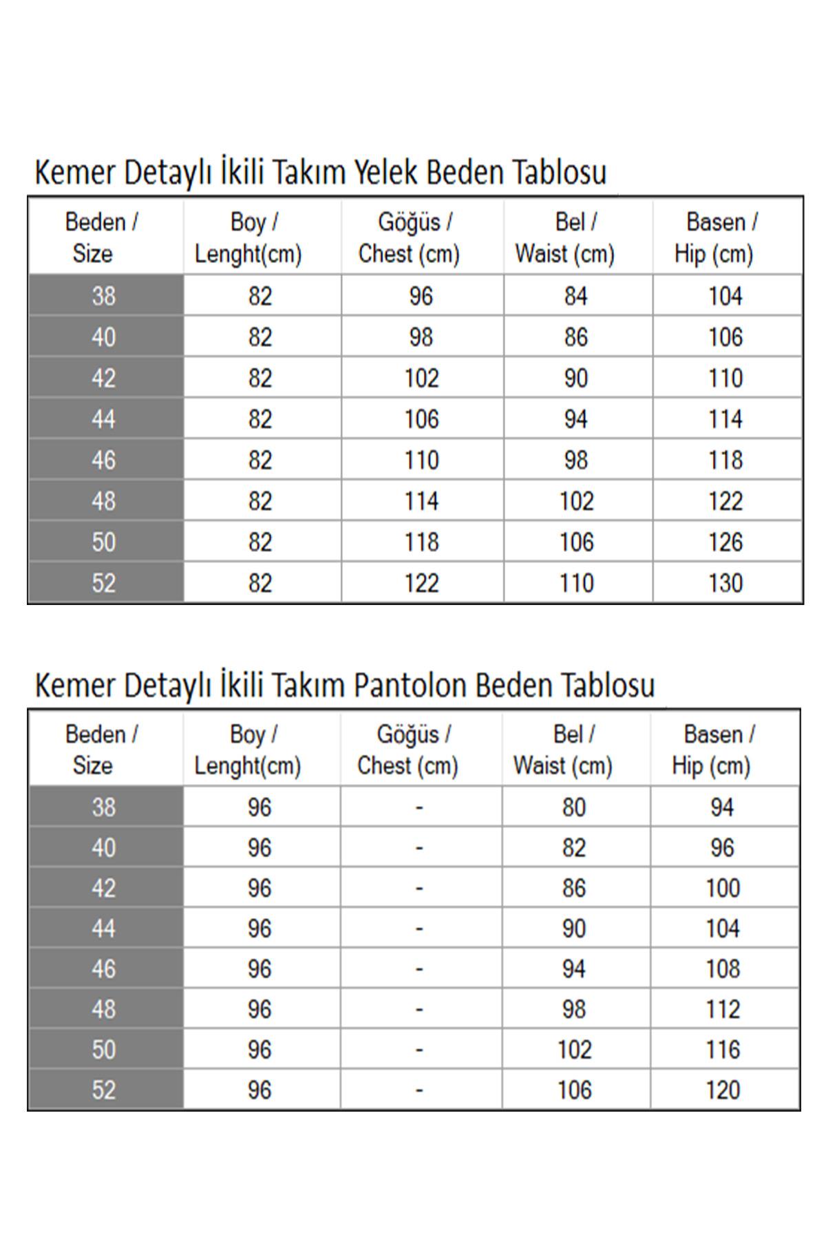Kemer Detaylı İkili Takım Bej 19232