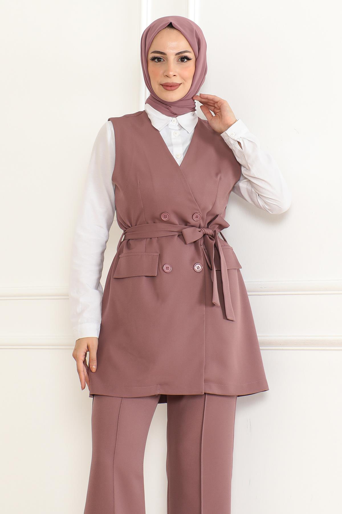 Kemer Detaylı İkili Takım Gül Kurusu 19232