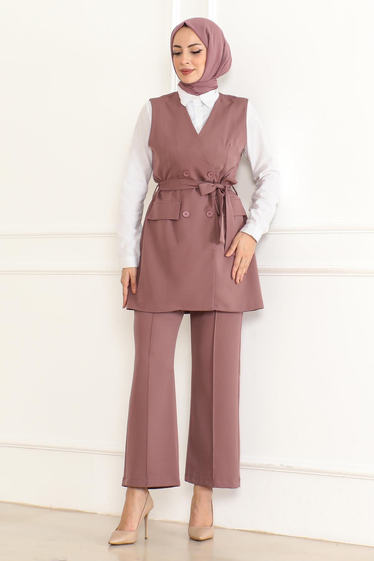 Kemer Detaylı İkili Takım Gül Kurusu 19232