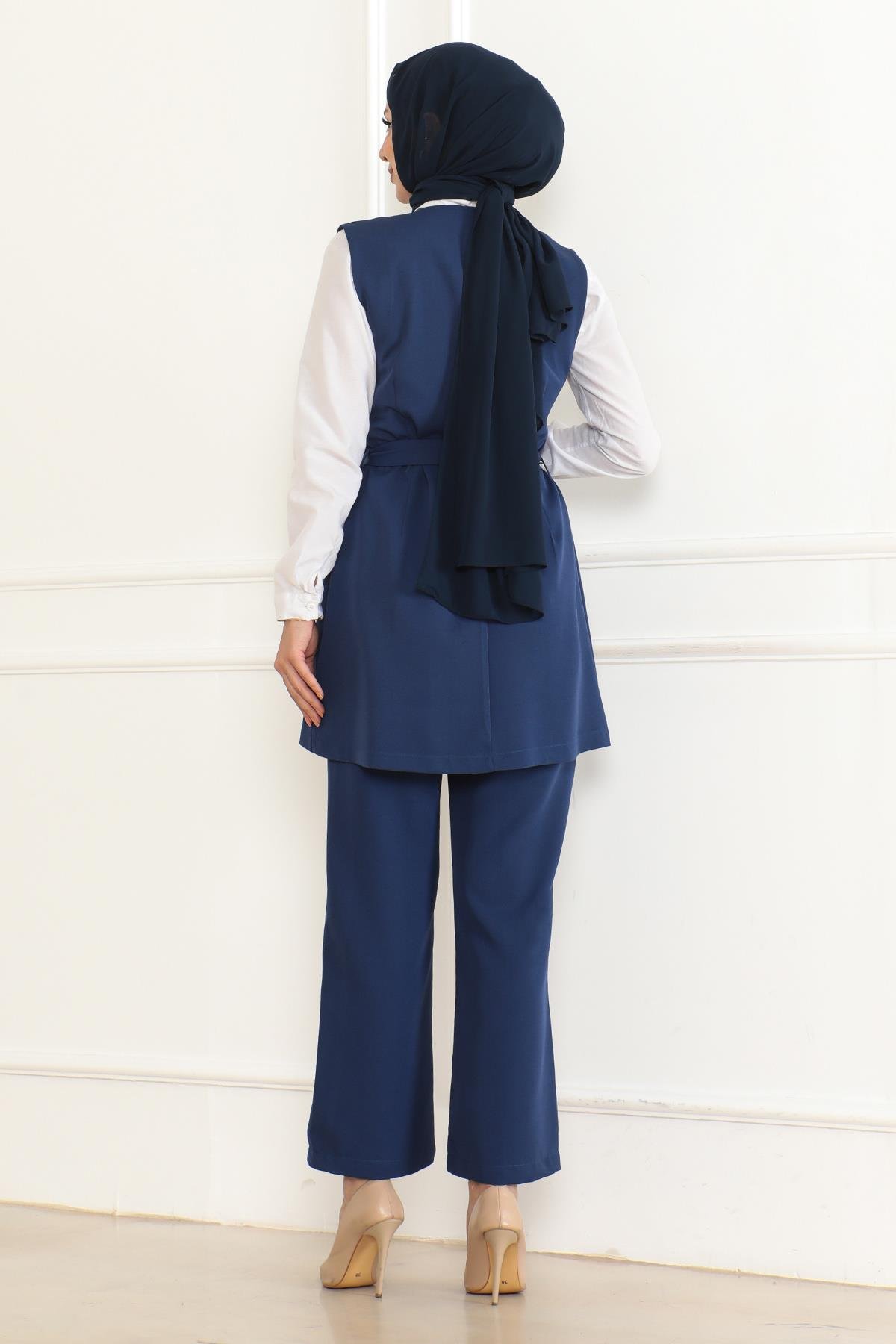 Kemer Detaylı İkili Takım İndigo 19232