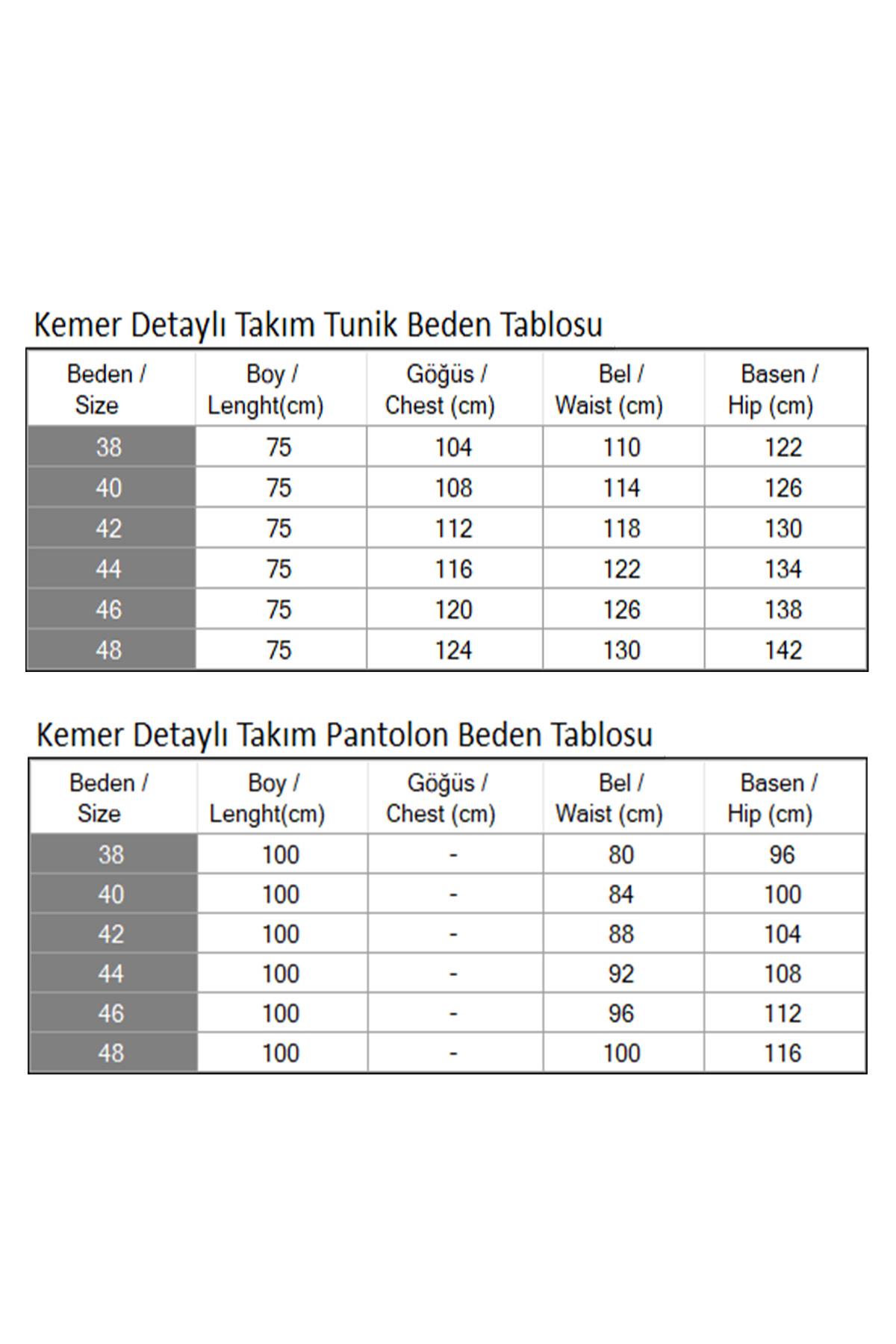 Kemer Detaylı Takım Bej Bej MSW19001-5