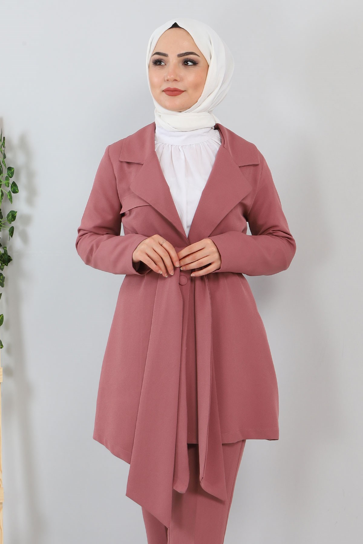 Kemer Detaylı Takım Gül Kurusu 10815