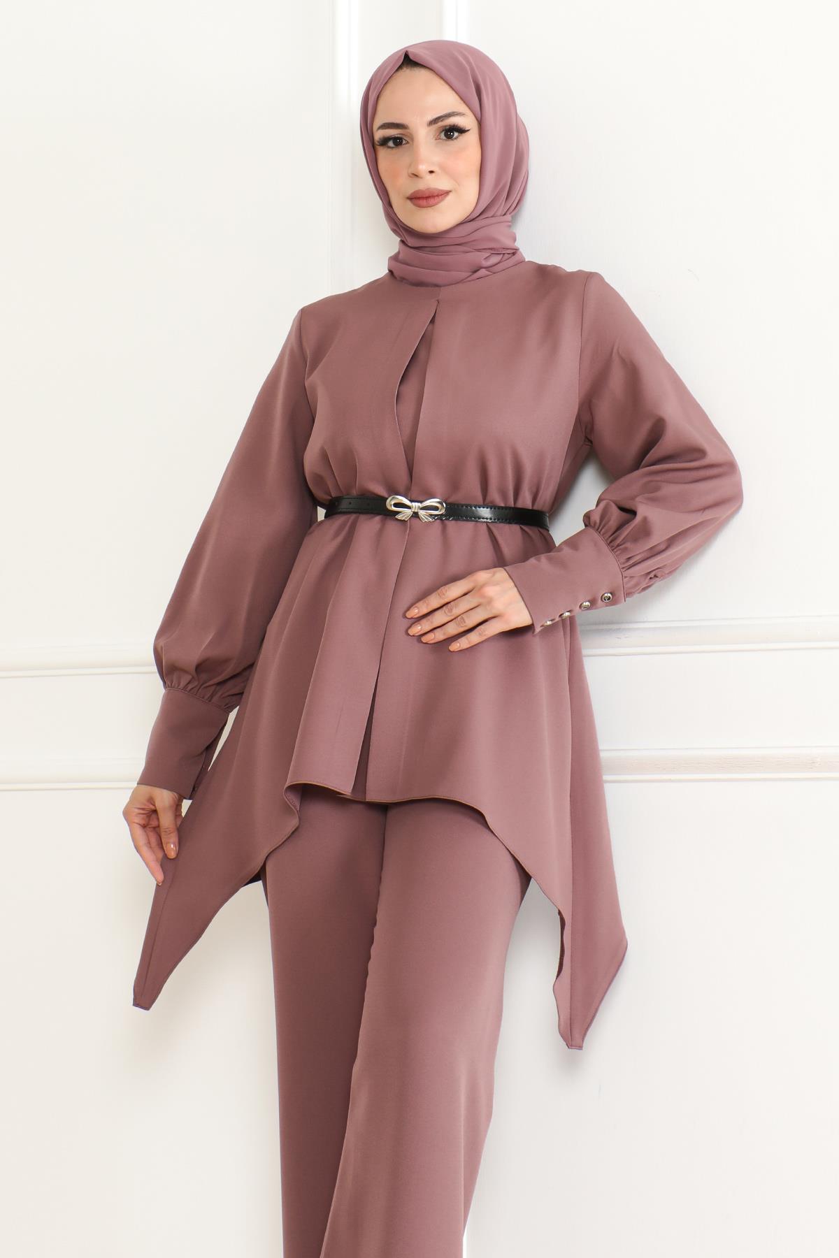 Kemer Detaylı Takım Gül Kurusu Gül Kurusu MSW19001-3