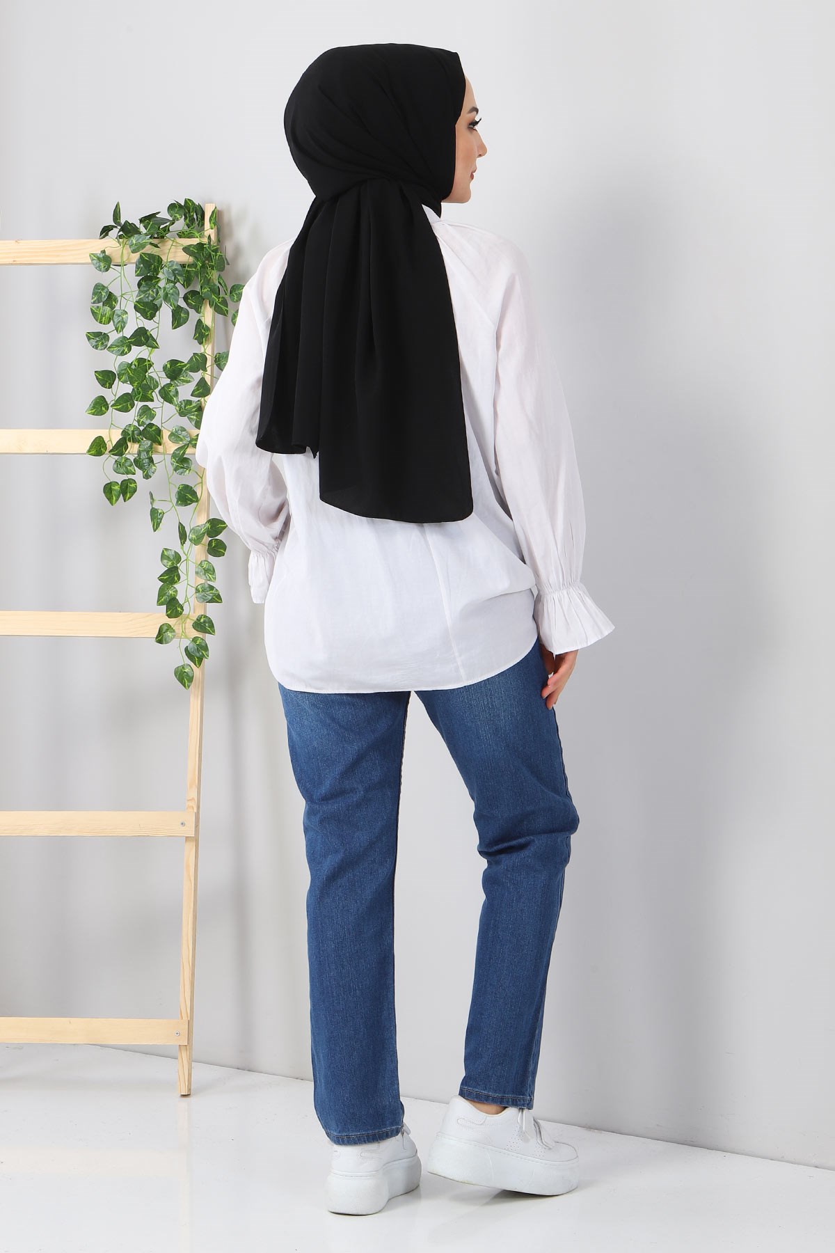 Kemerli Boyfriend Büyük Beden Kot Pantolon Koyu Kot 6007