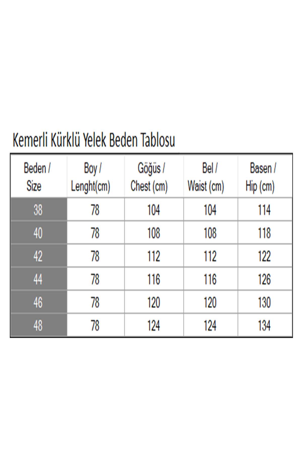 Kemerli Kürklü Yelek Bordo 19372