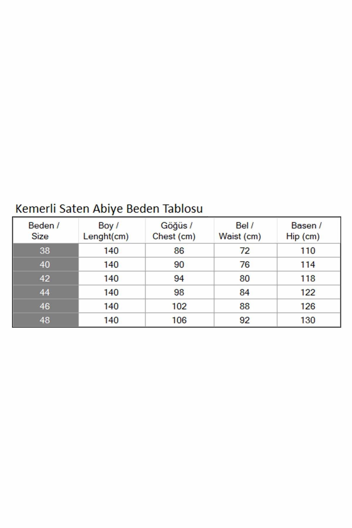 Kemerli Saten Abiye Beyaz 19191