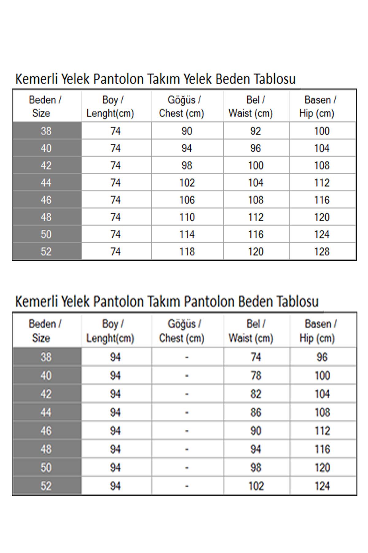 Kemerli Yelek Pantolon Takım Siyah 19250