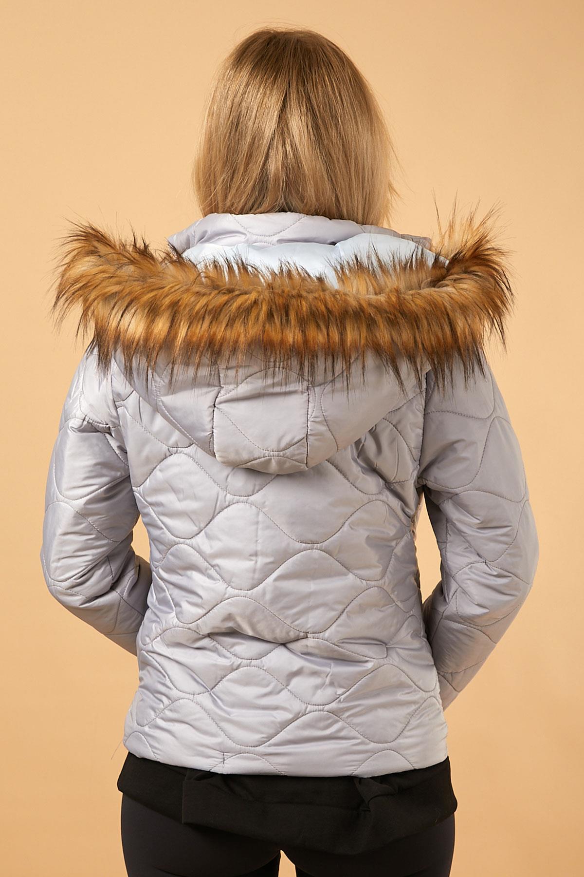 Kısa Kapitone Şişme Mont Gri 12256