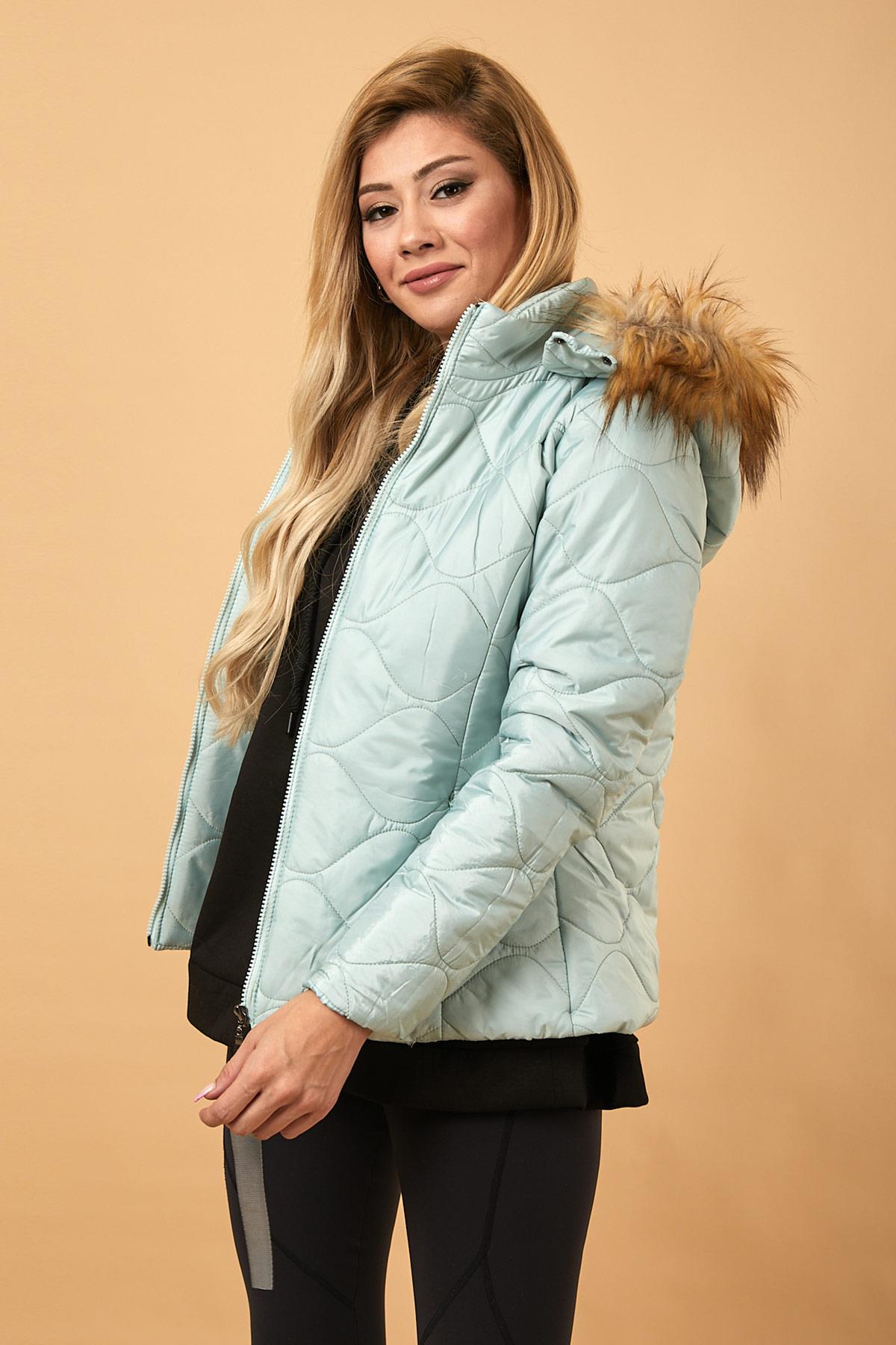 Kısa Kapitone Şişme Mont Mint 12256